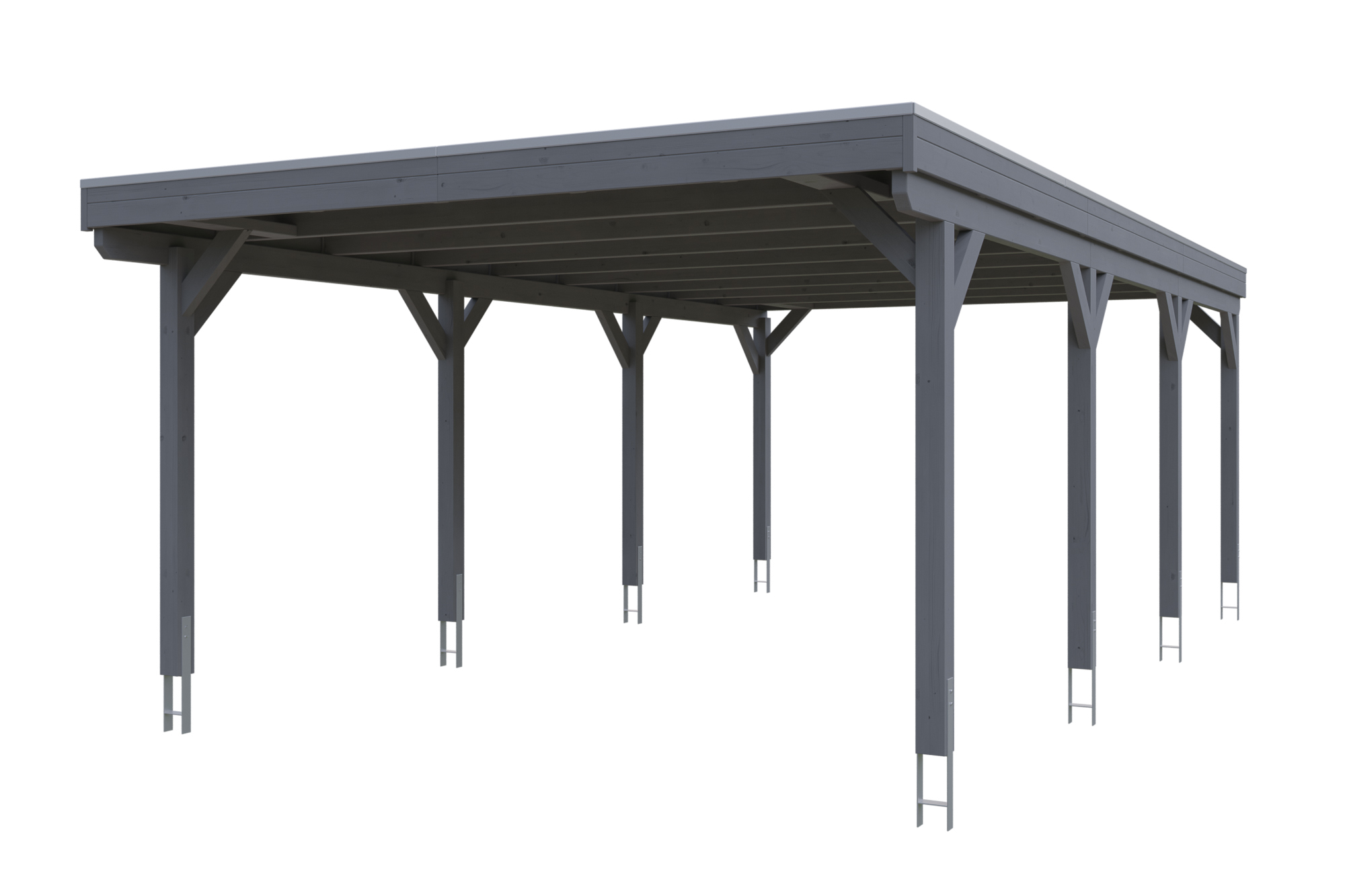 Produktbild: Carport Grunewald 427 x 796 cm, farblich behandelt in schiefergrau