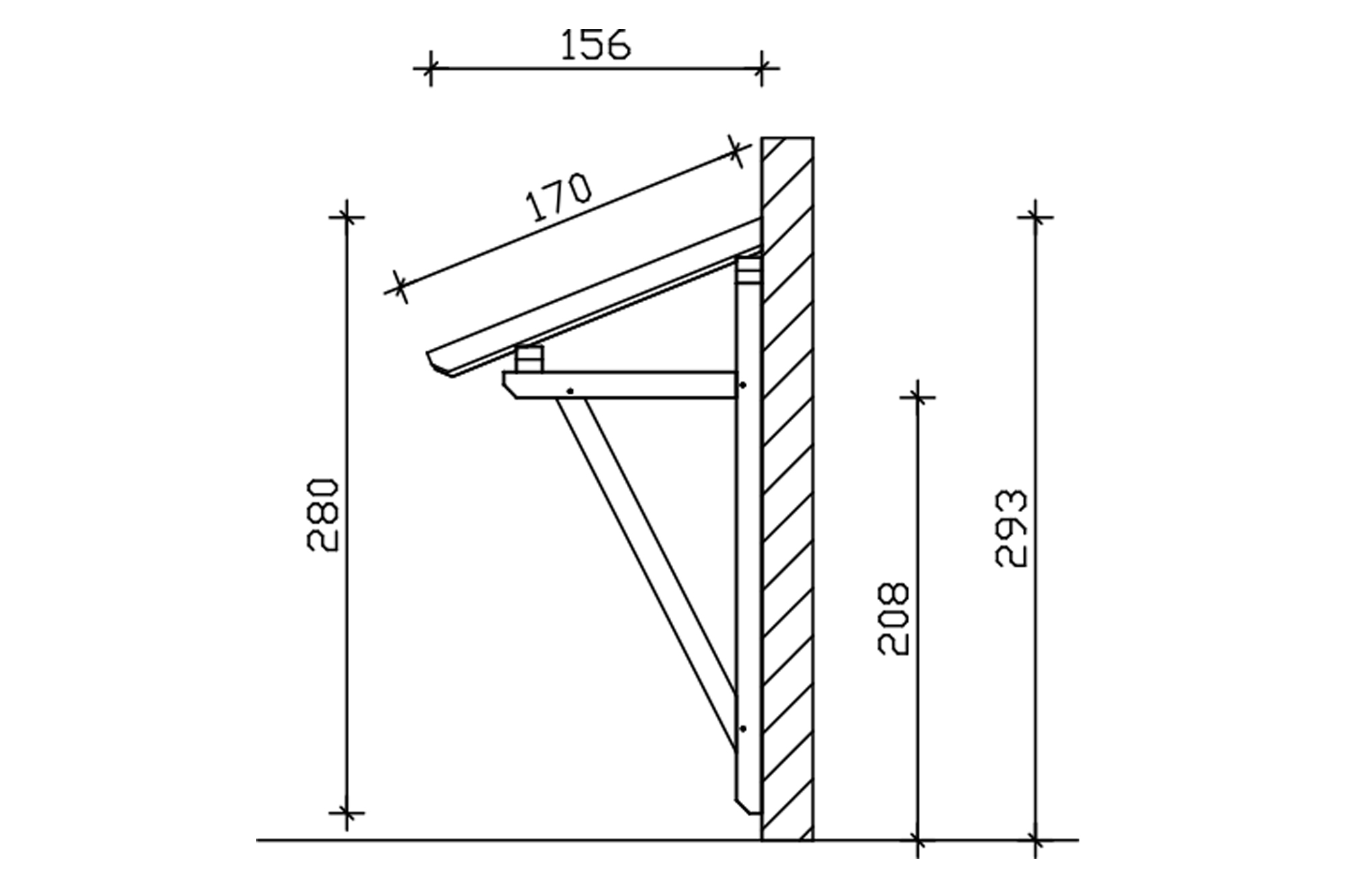 Canopy Paderborn type 2, 242 x 156 cm, untreated