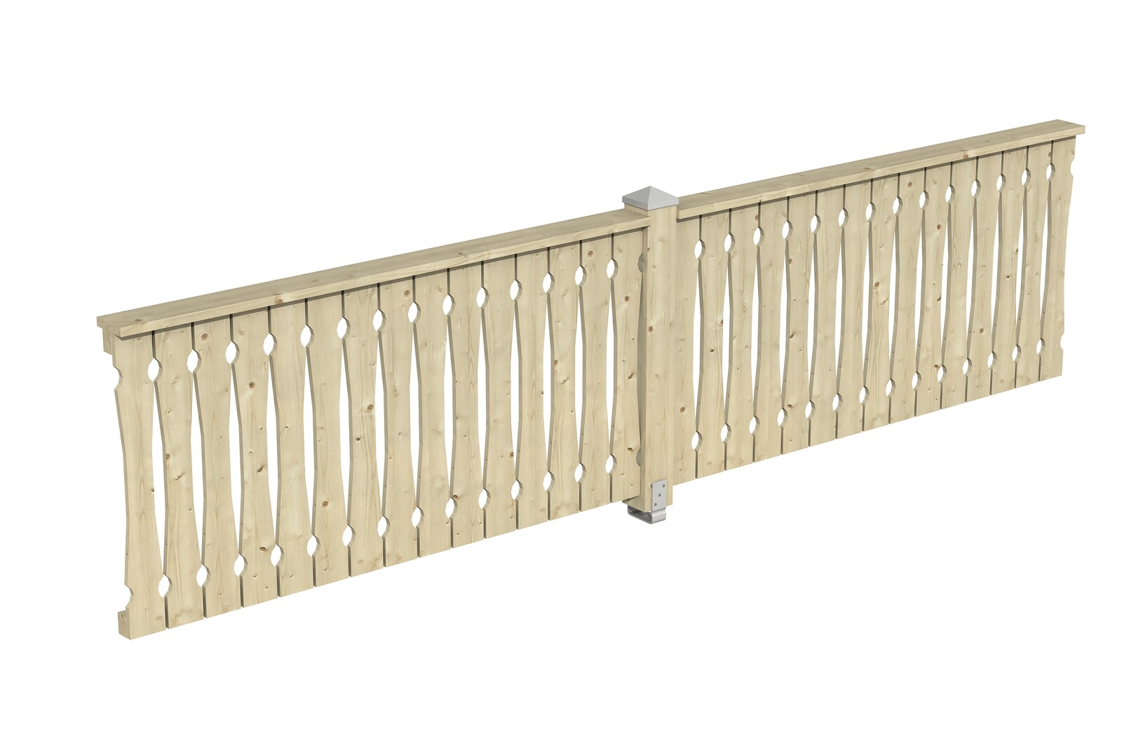 Balustrade panneau ajouré 400 x 96 cm, bois d'épinette, non traité