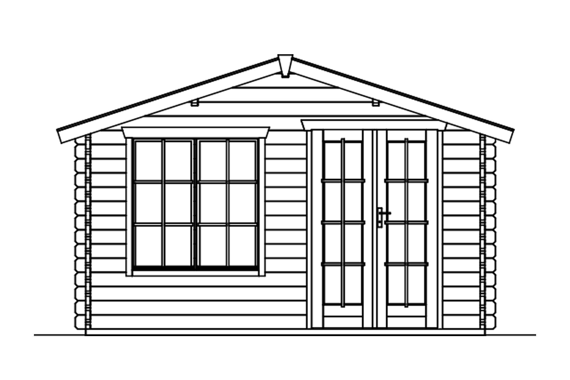 Chalet de jardin STAVANGER 380x380cm, 45mm, non traité