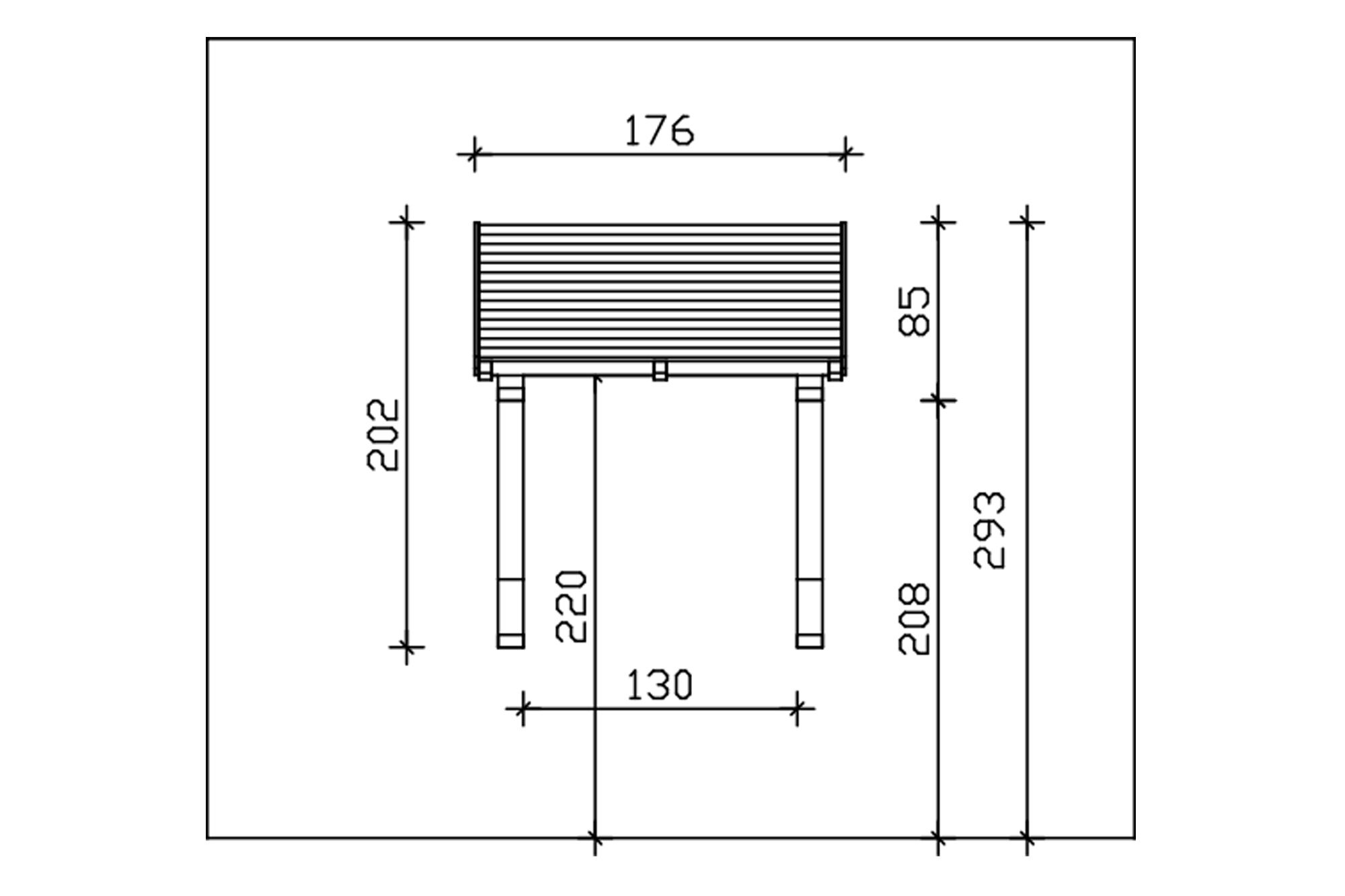 Canopy Potsdam type 1, 176 x 156 cm, colour pre-treated light oak