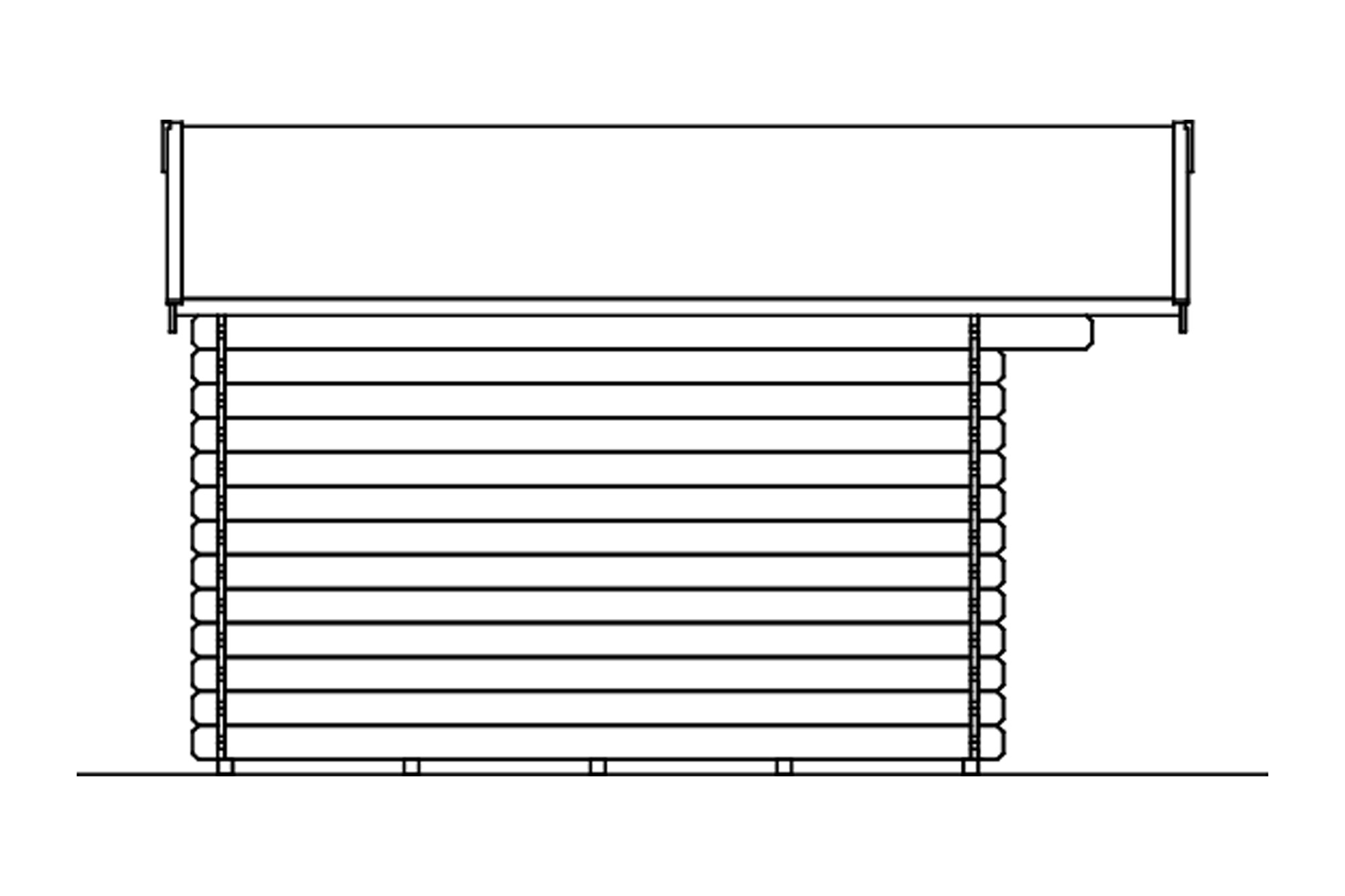 Tuinhuis Como 3, 28mm 300 x 300 cm, onbehandeld