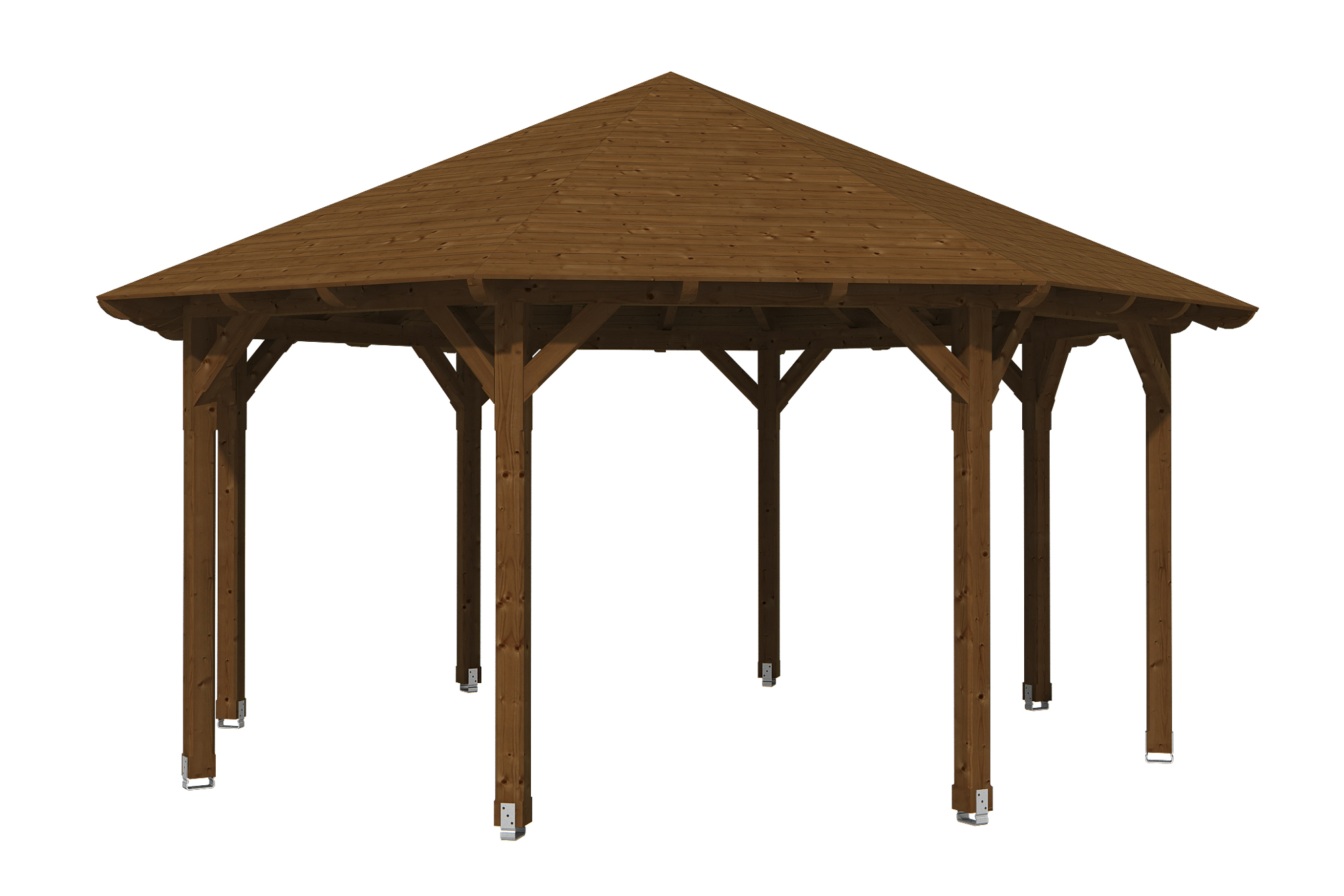 Gazebo Lyon 3, douglas fir, colour pre-treated walnut