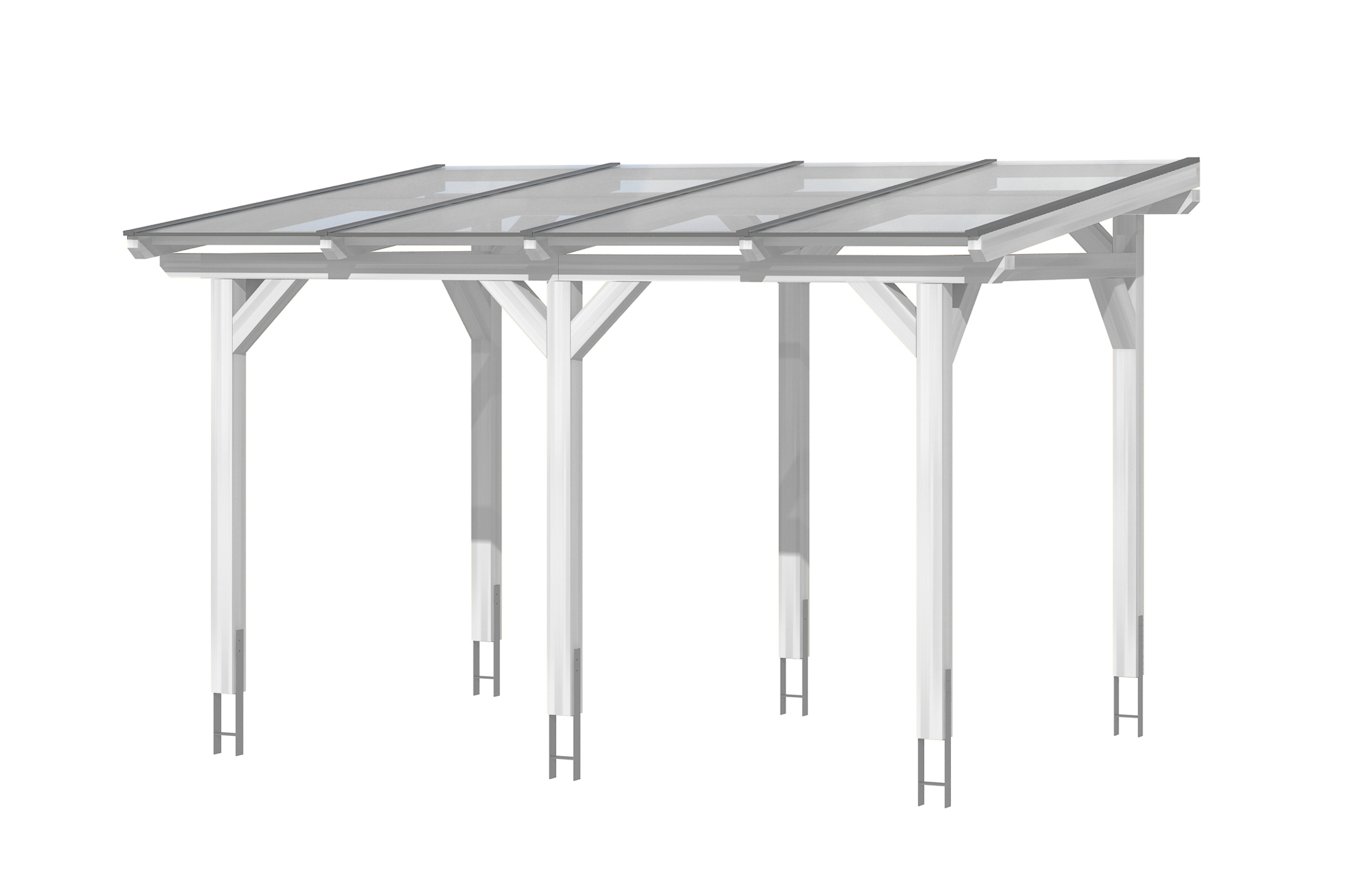 Produktbild: Terrassenüberdachung Siena, Breite 434 cm, farblich behandelt in weiß