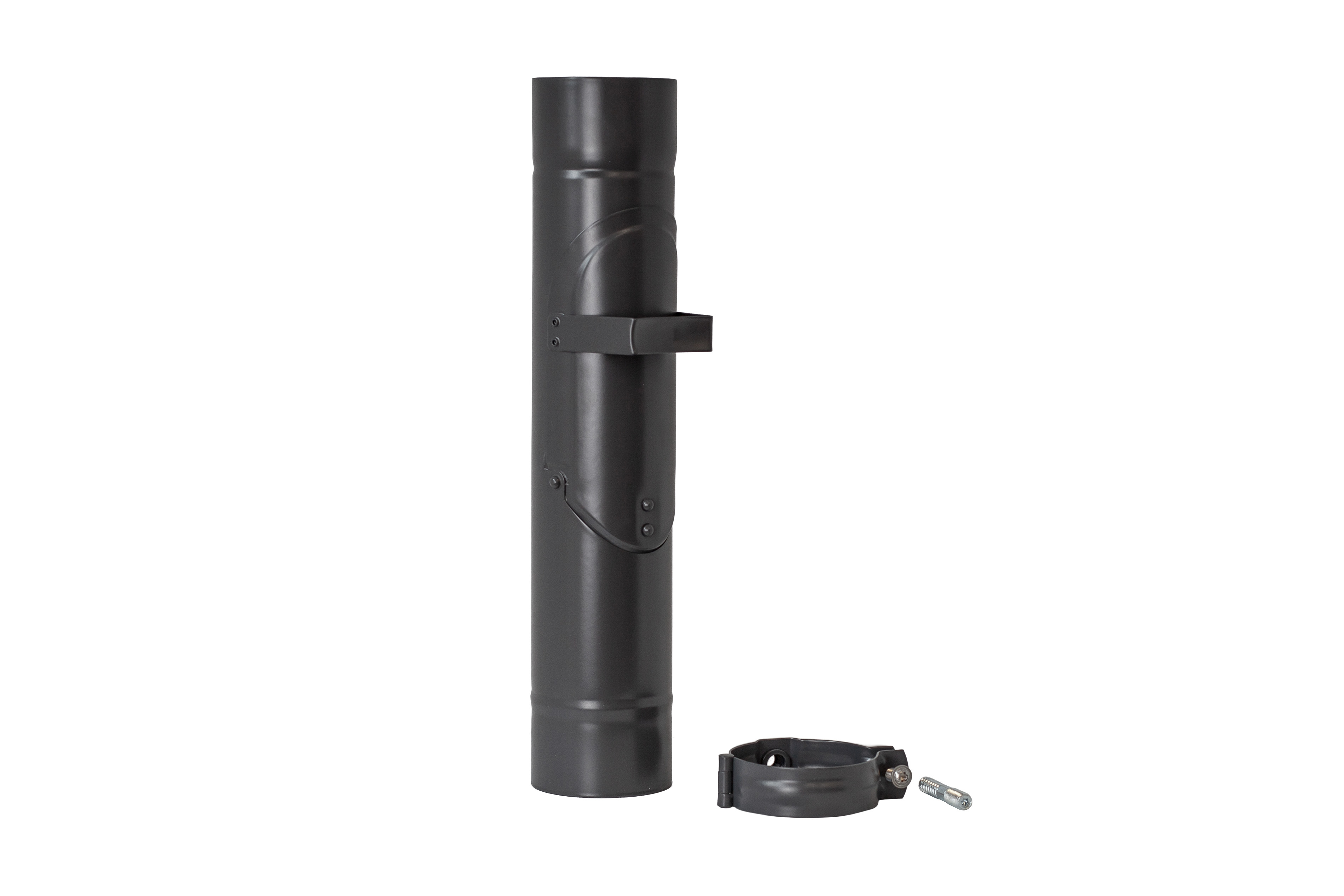 Regenrohrklappe Ø 80 mm mit Sieb, verzinkter Stahl, anthrazit beschichtet