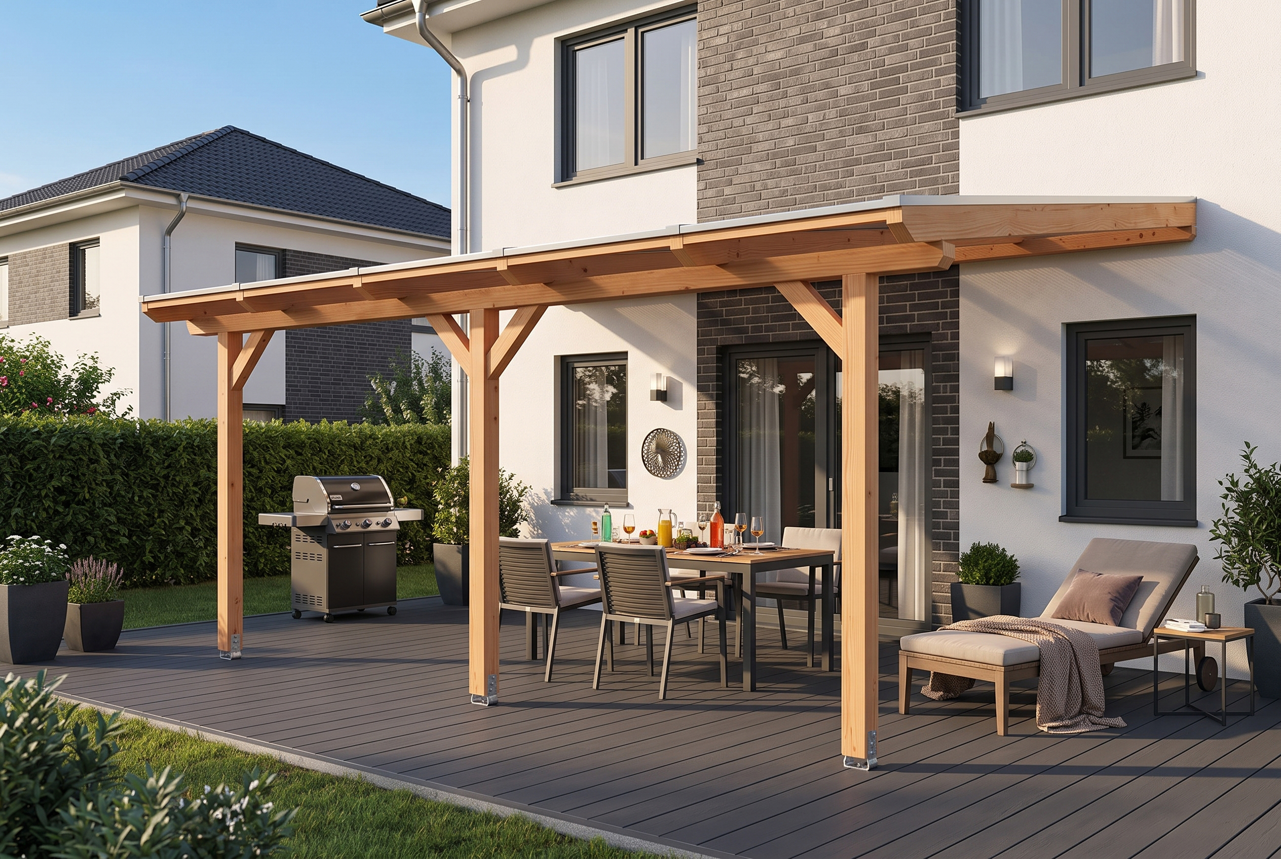Rimola terrace roof, 541 x 300 cm, douglas fir, natural