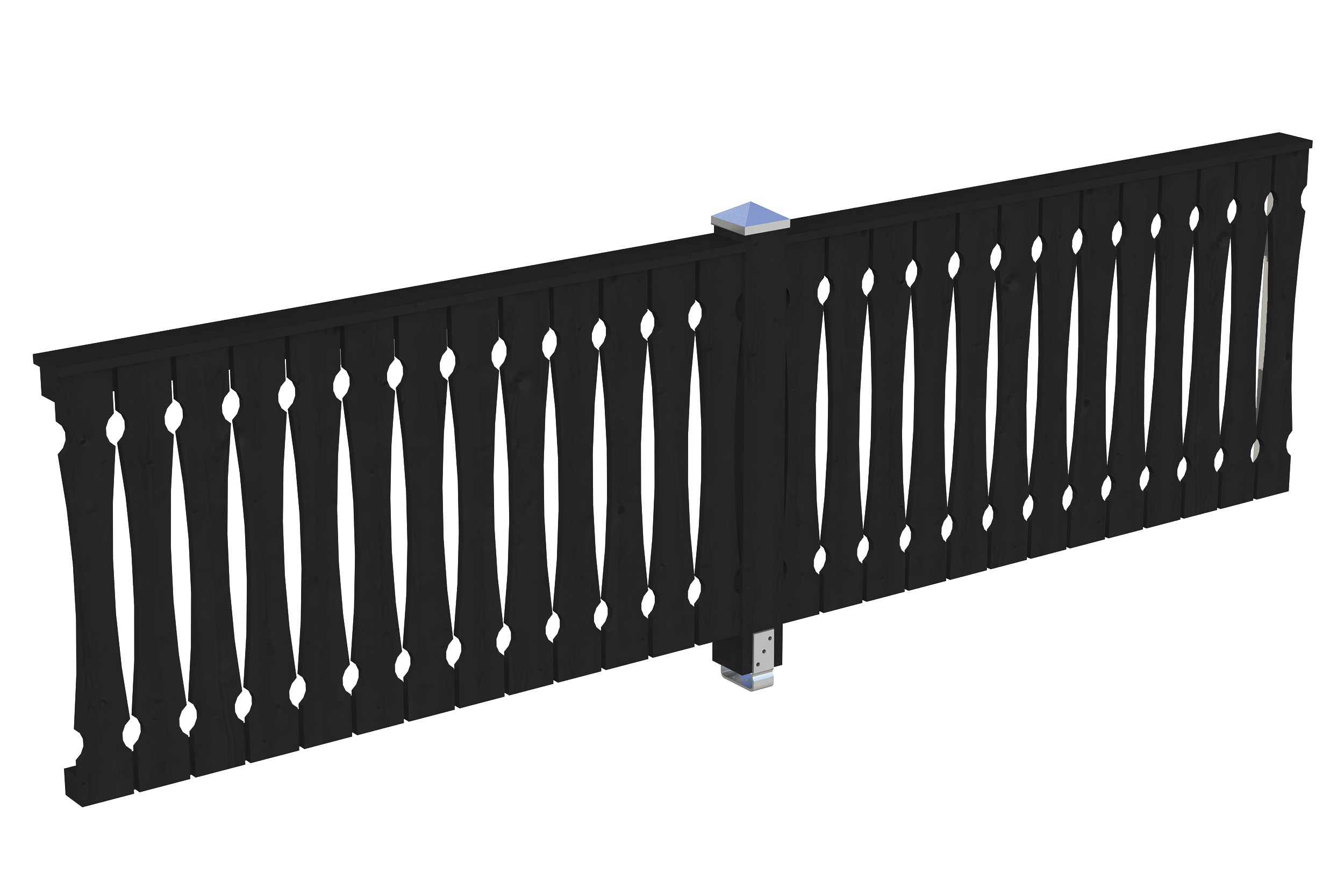 Produktbild: Seitenwand aus Balkonschalung, Tiefe 355 cm