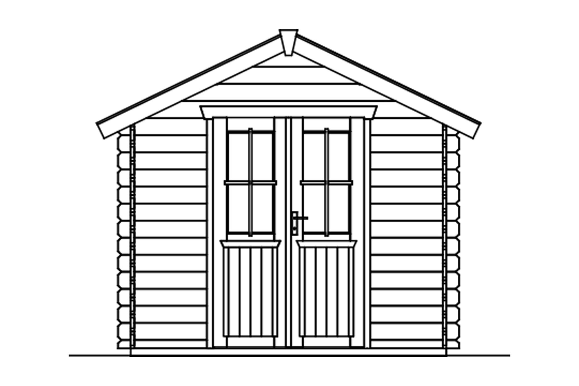 Log cabin Palma 1, 250 x 200 cm, untreated