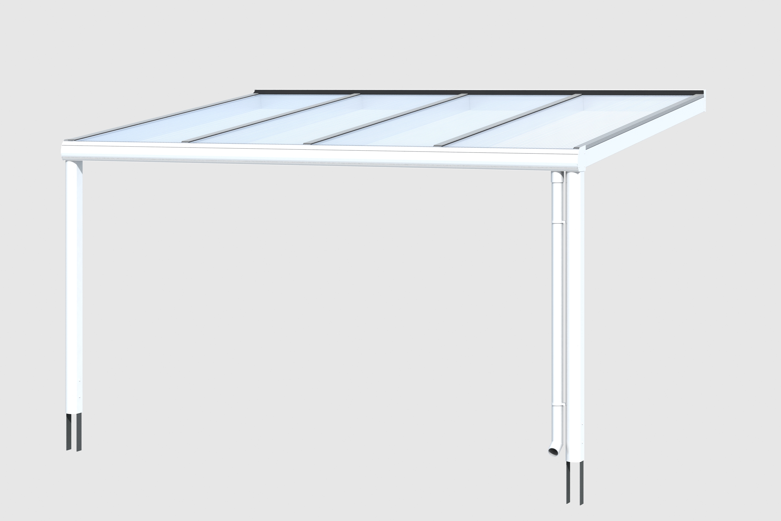 Produktbild: Terrassenüberdachung Genua, Breite 434 cm, farblich behandelt in weiß
