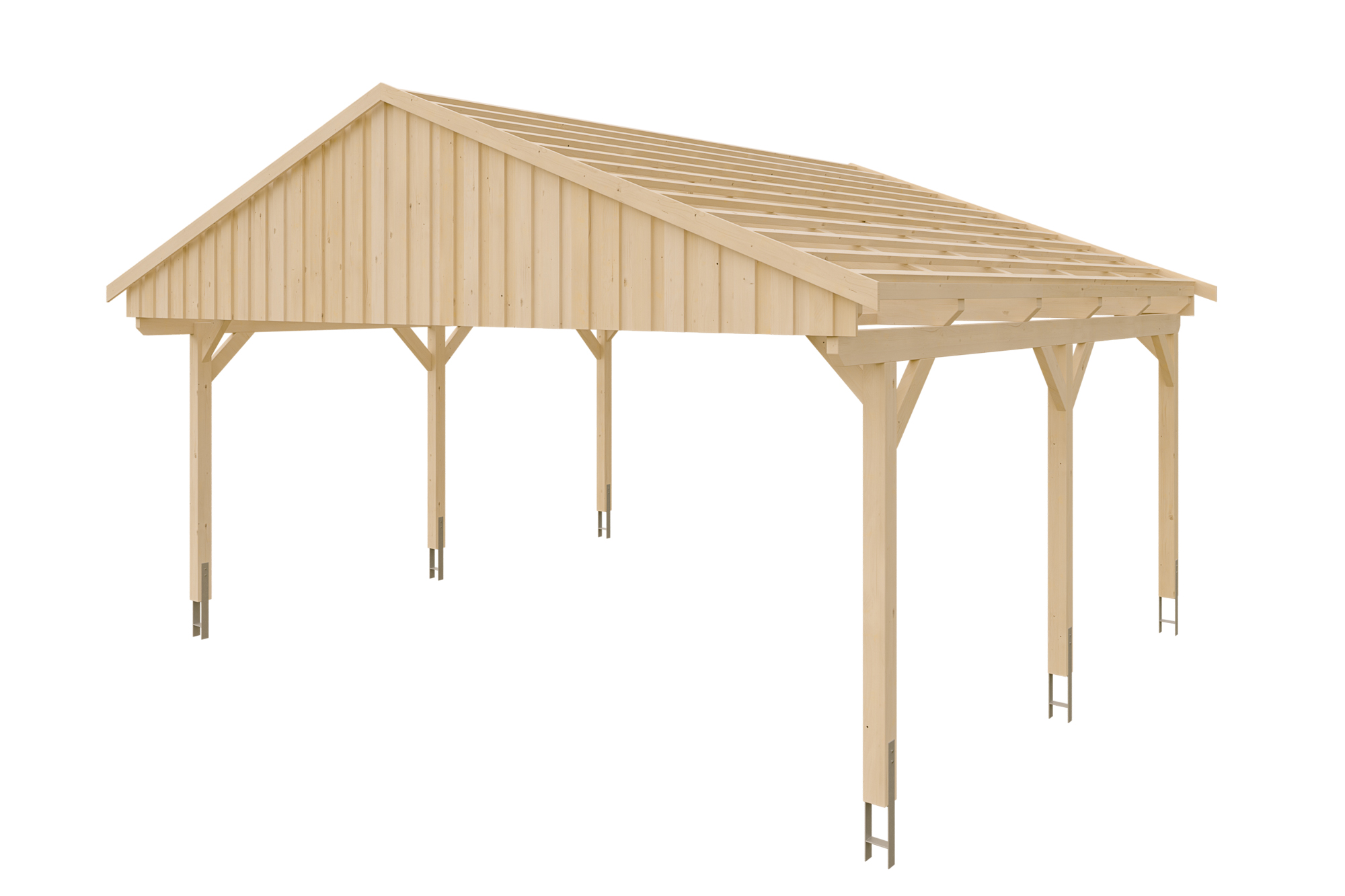 Carport Fichtelberg 618 x 566 cm, met daklatten, onbehandeld