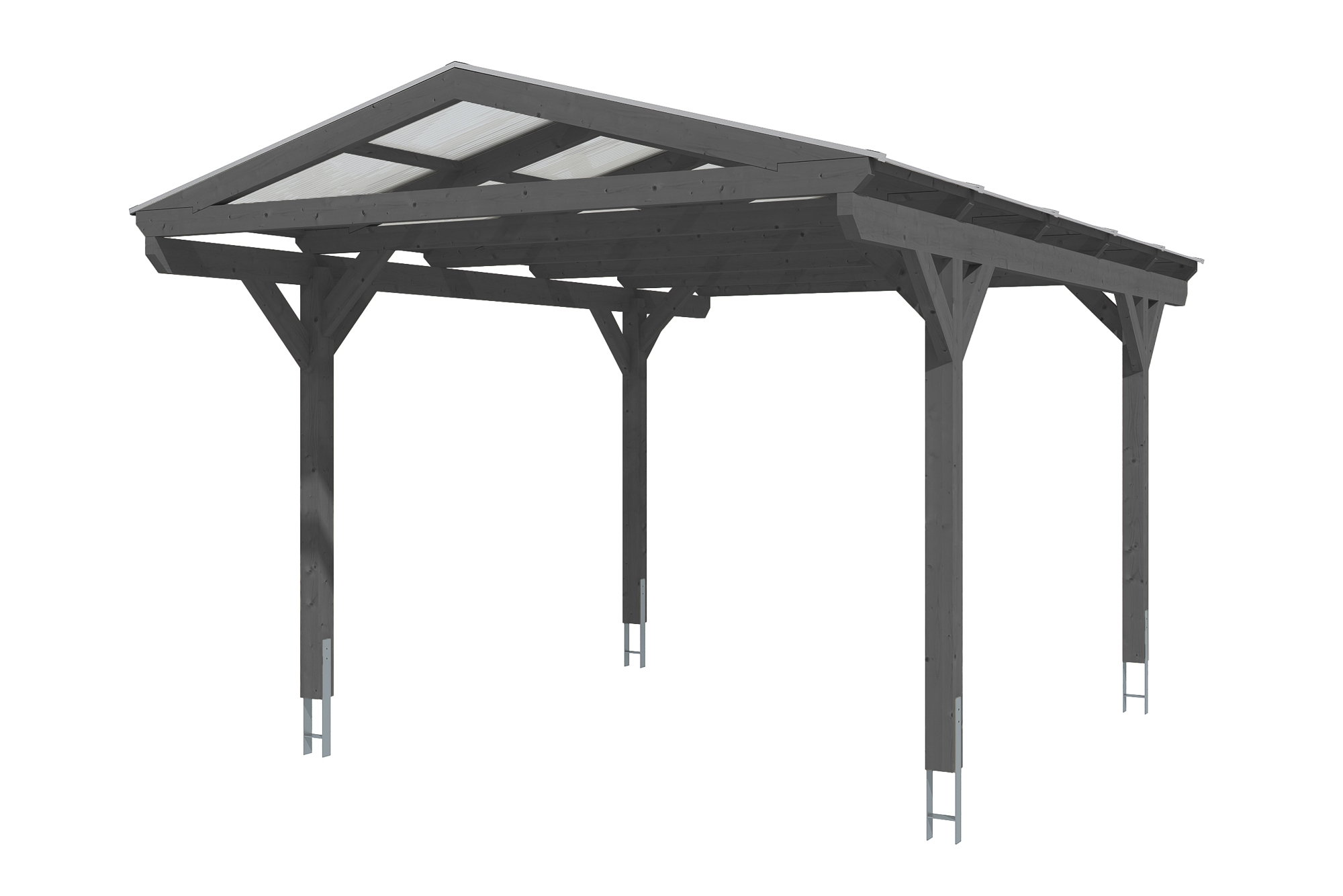 Produktbild: Carport Westerwald 362 x 541 cm, farblich behandelt in schiefergrau