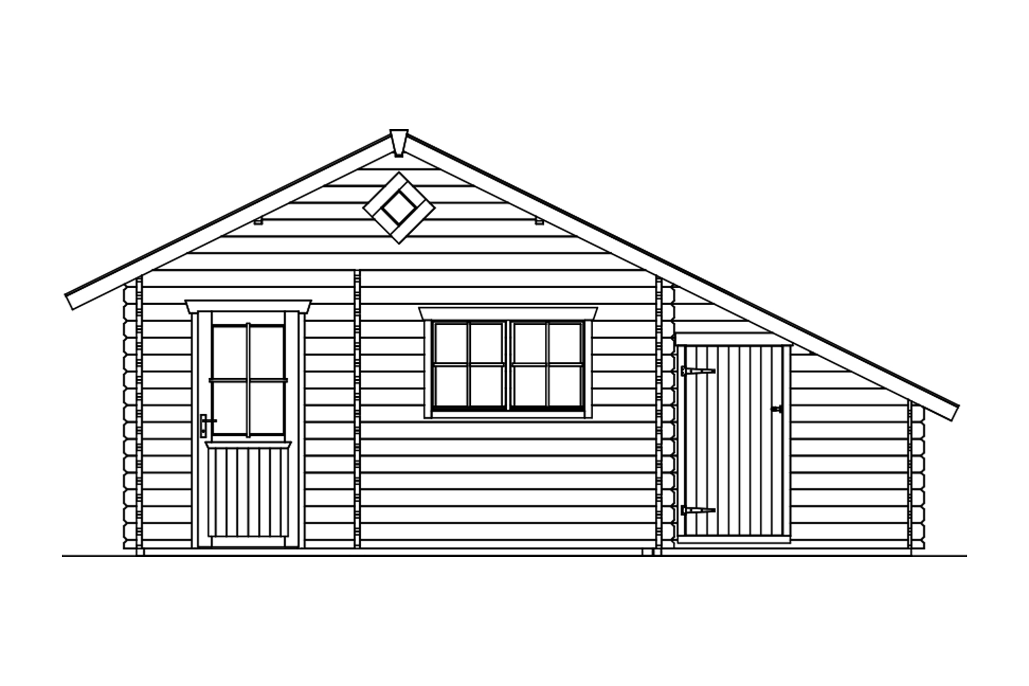 Abri de jardin ESBJERG 3, 420x560cm, avec remise, 45mm, non traité