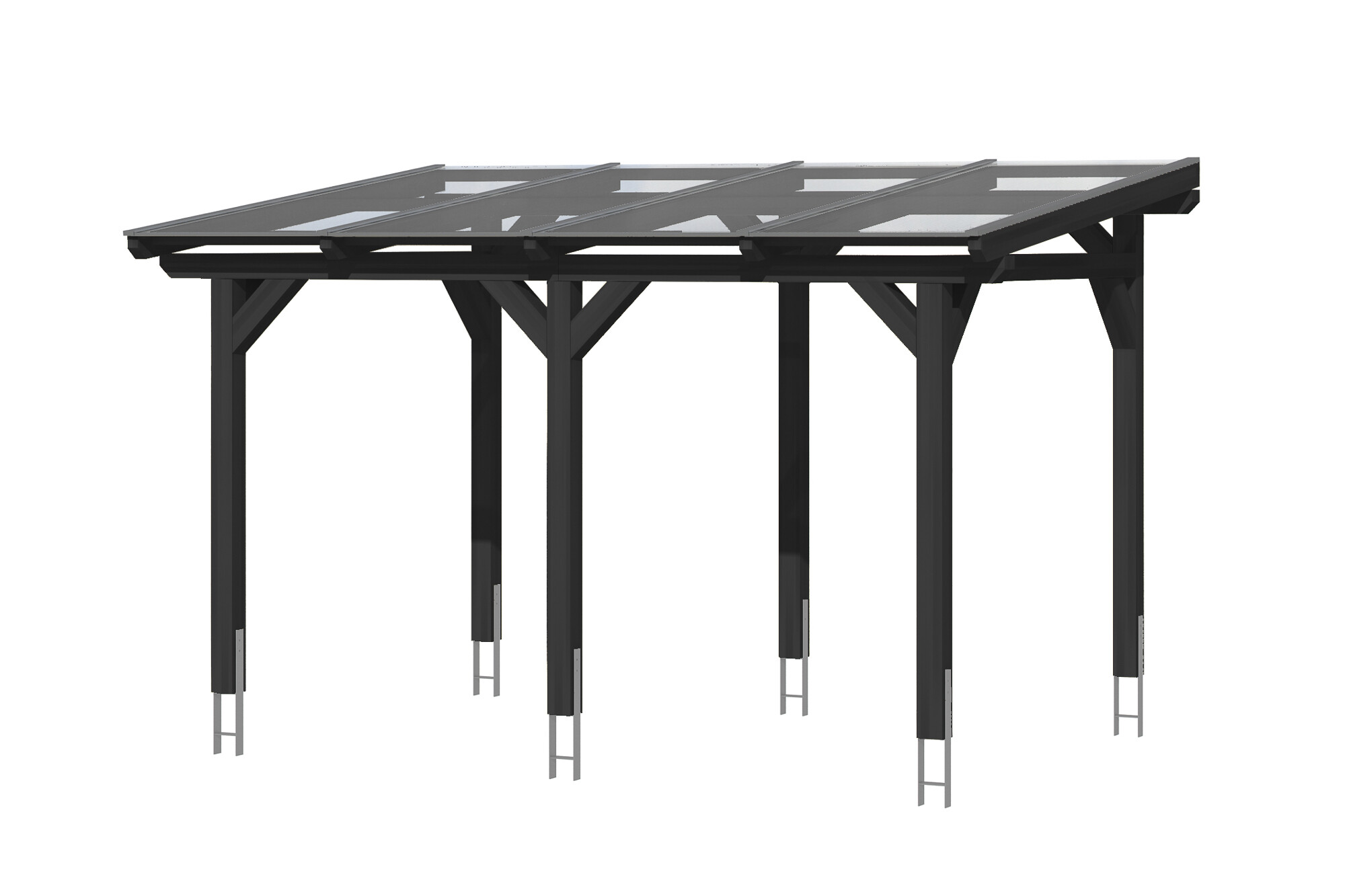 Terrassenüberdachung Siena 434 x 400 cm, Leimholz, anthrazit