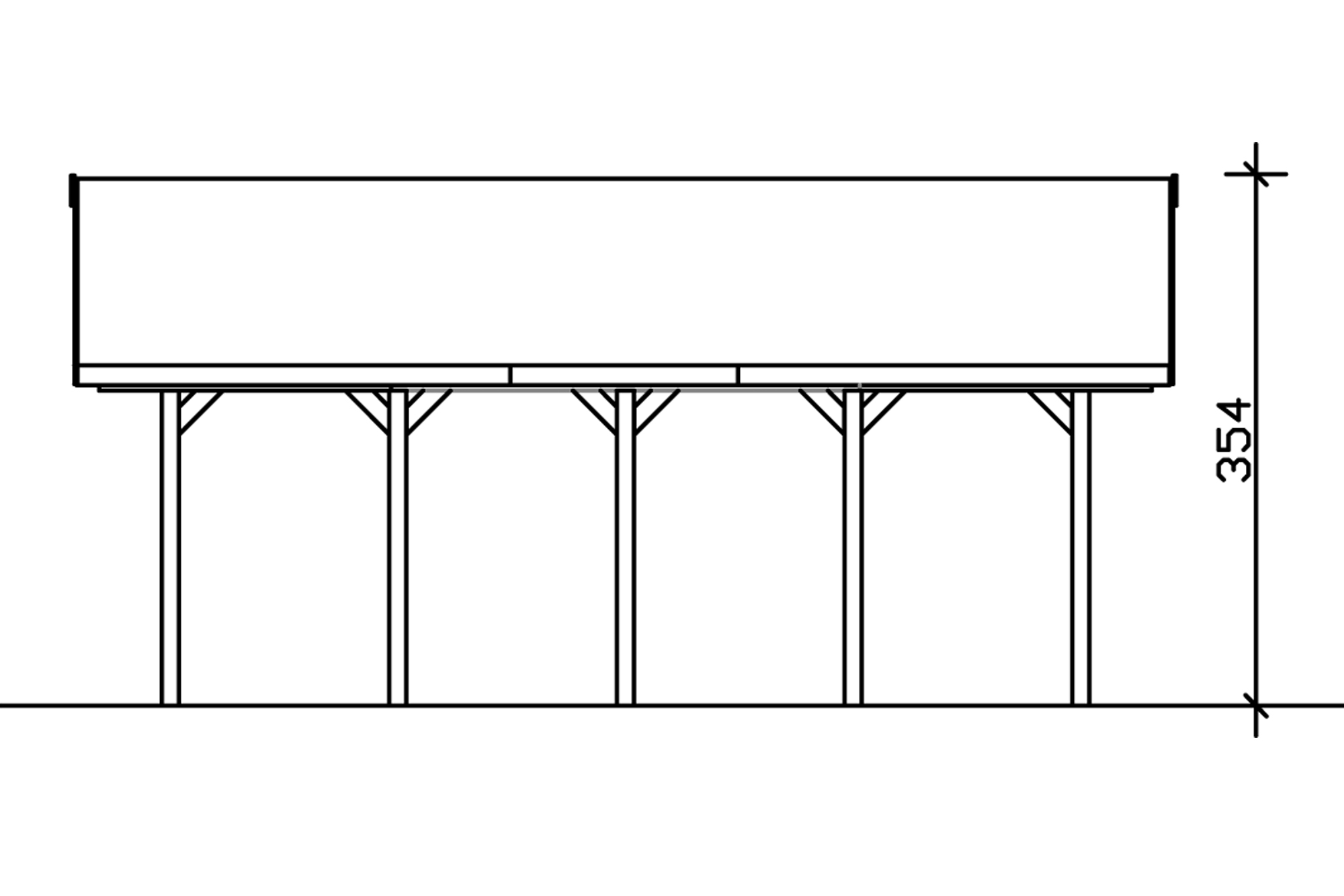 Grafik (Schnitt): Carport Wallgau 620 x 750 cm