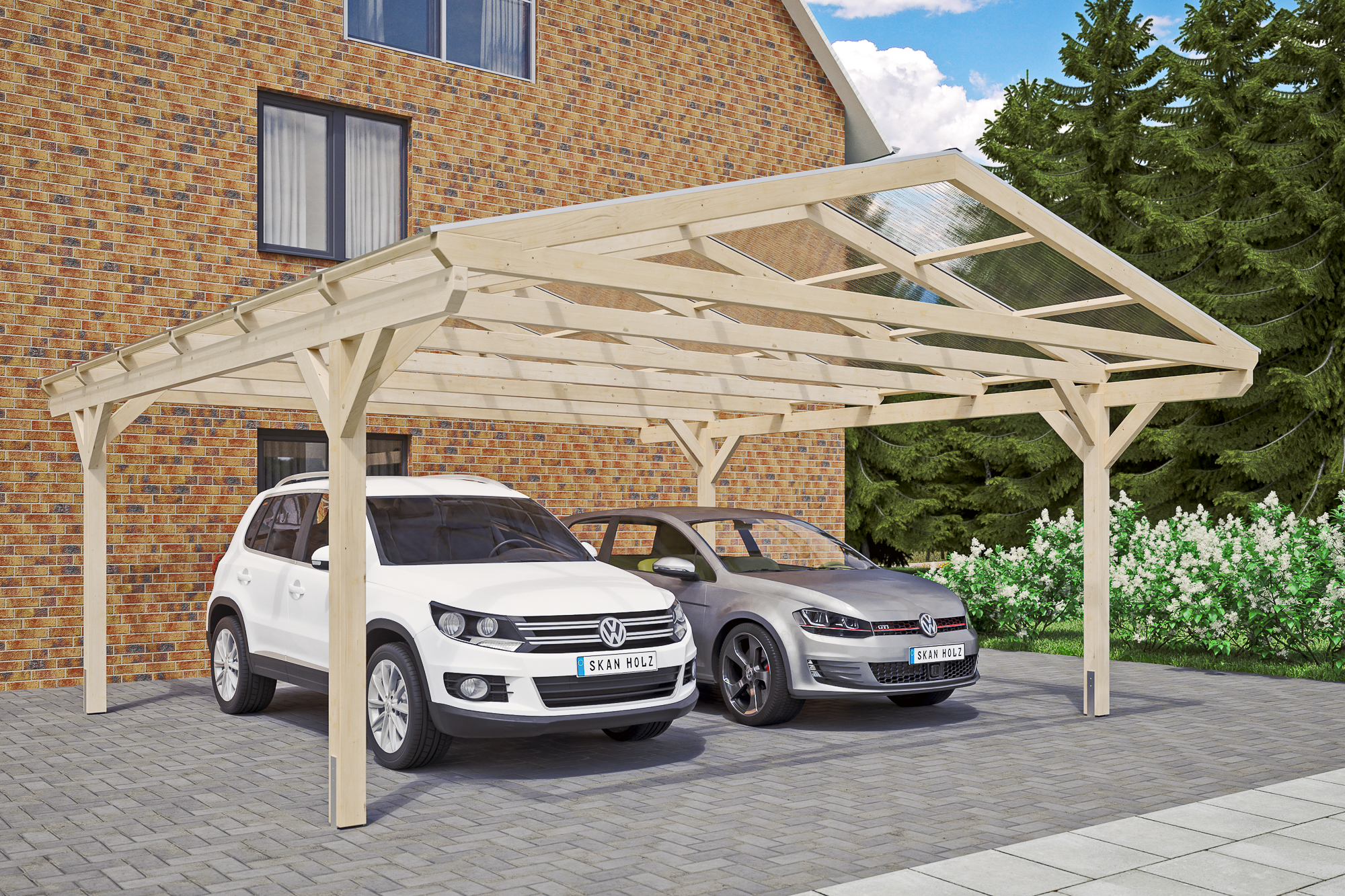 Ambientebild: Carport Westerwald 570 x 648 cm