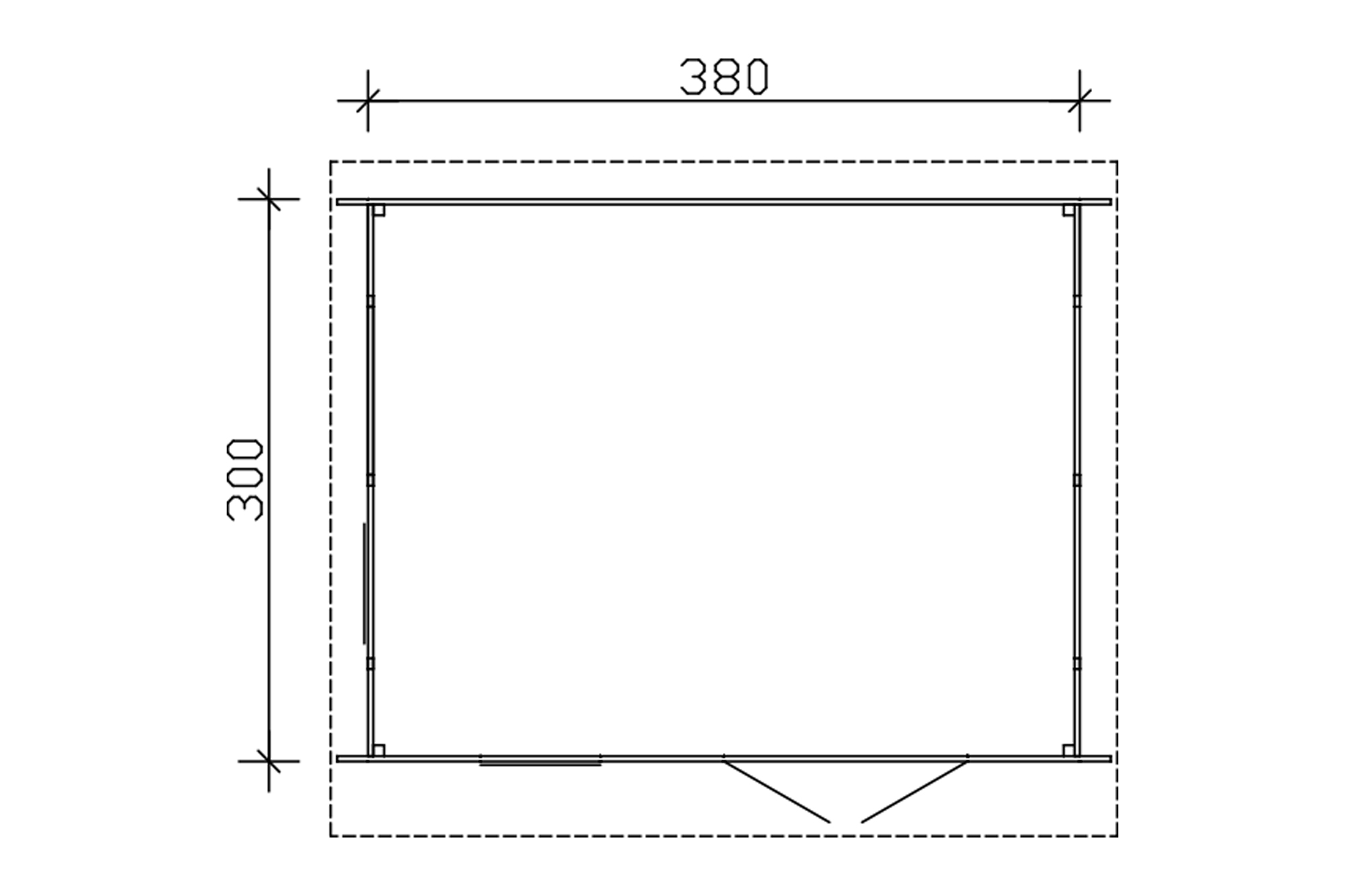 Chalet de jardin BREDA 380x300cm, 28mm, non traité