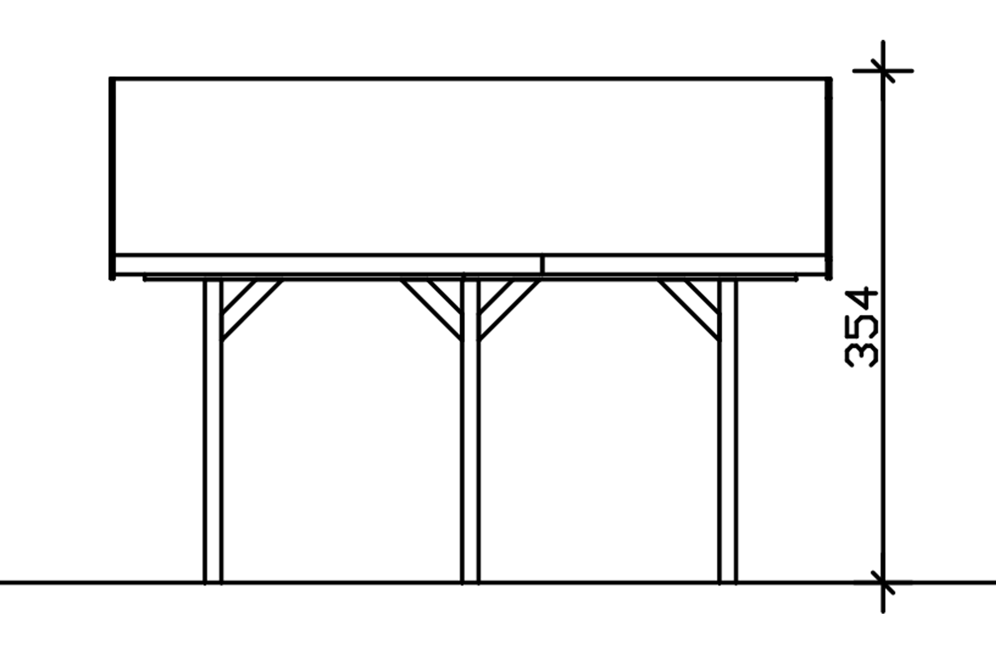 Grafik (Schnitt): Carport Wallgau 620 x 500 cm