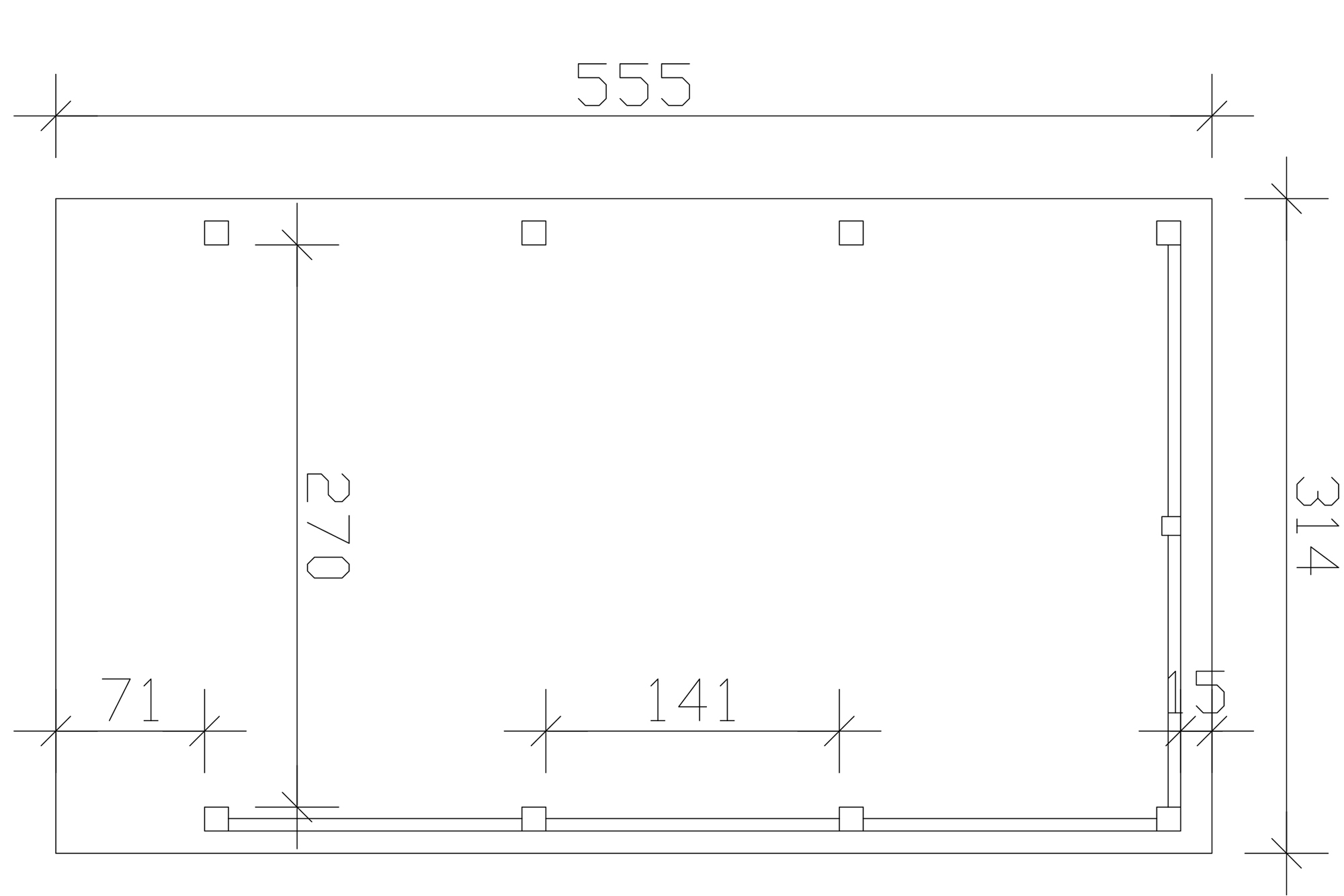 Grafik (Grundriss): Carport Friesland Set 11