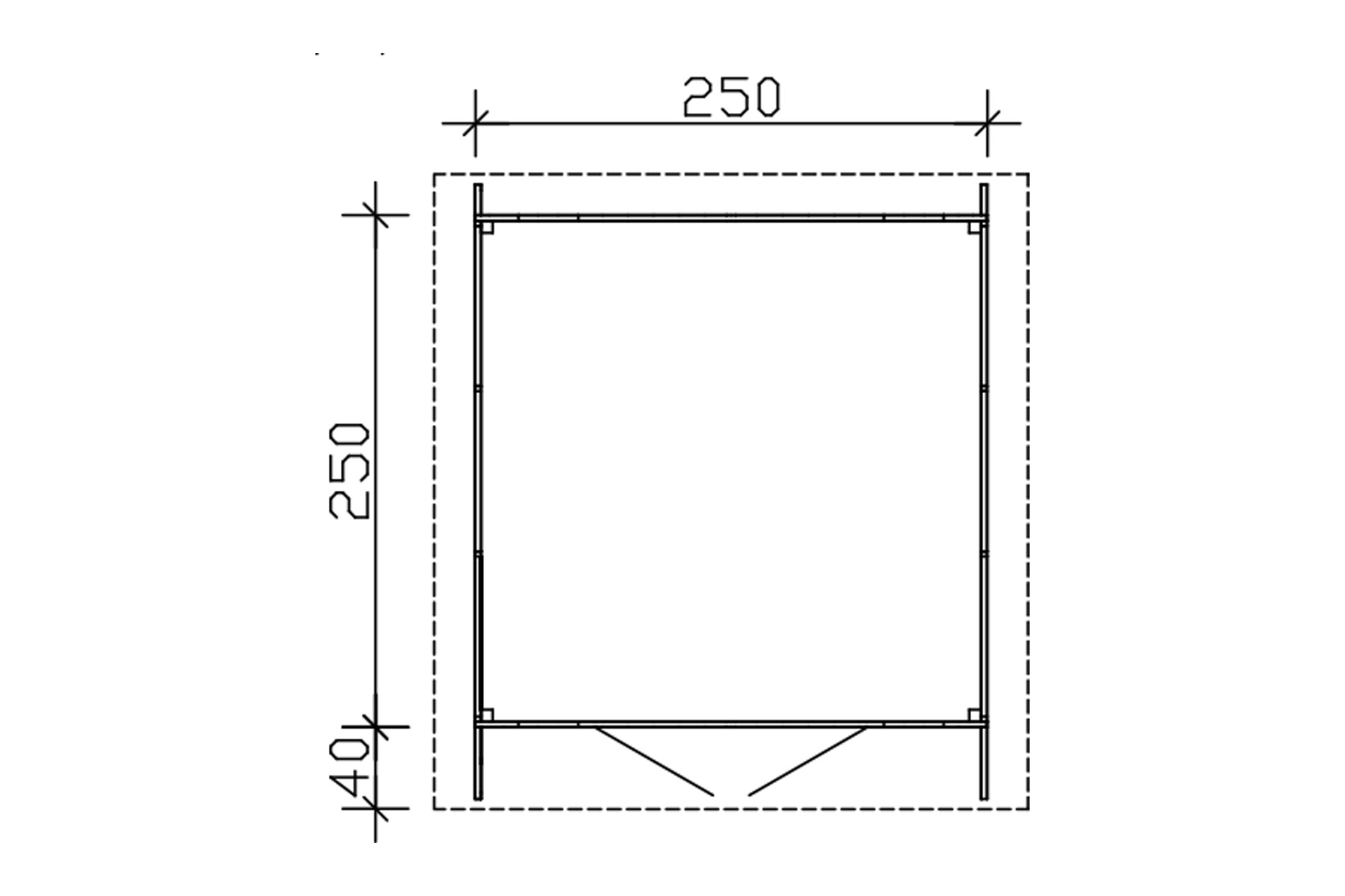 Abri de jardin DELFT 250x250cm, 28mm, non traité