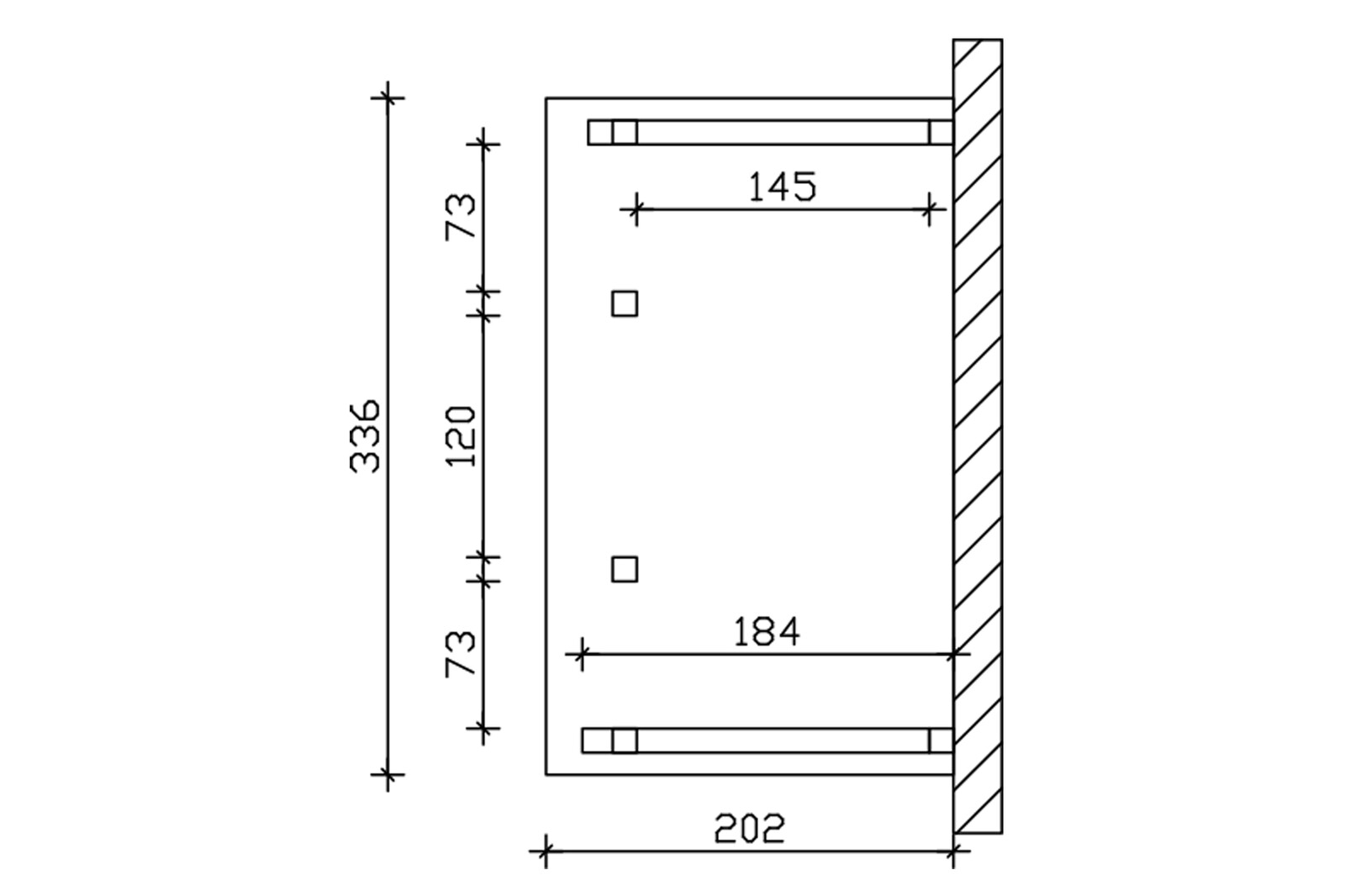 Vordach Paderborn Typ 8, 336 x 202 cm, eiche hell