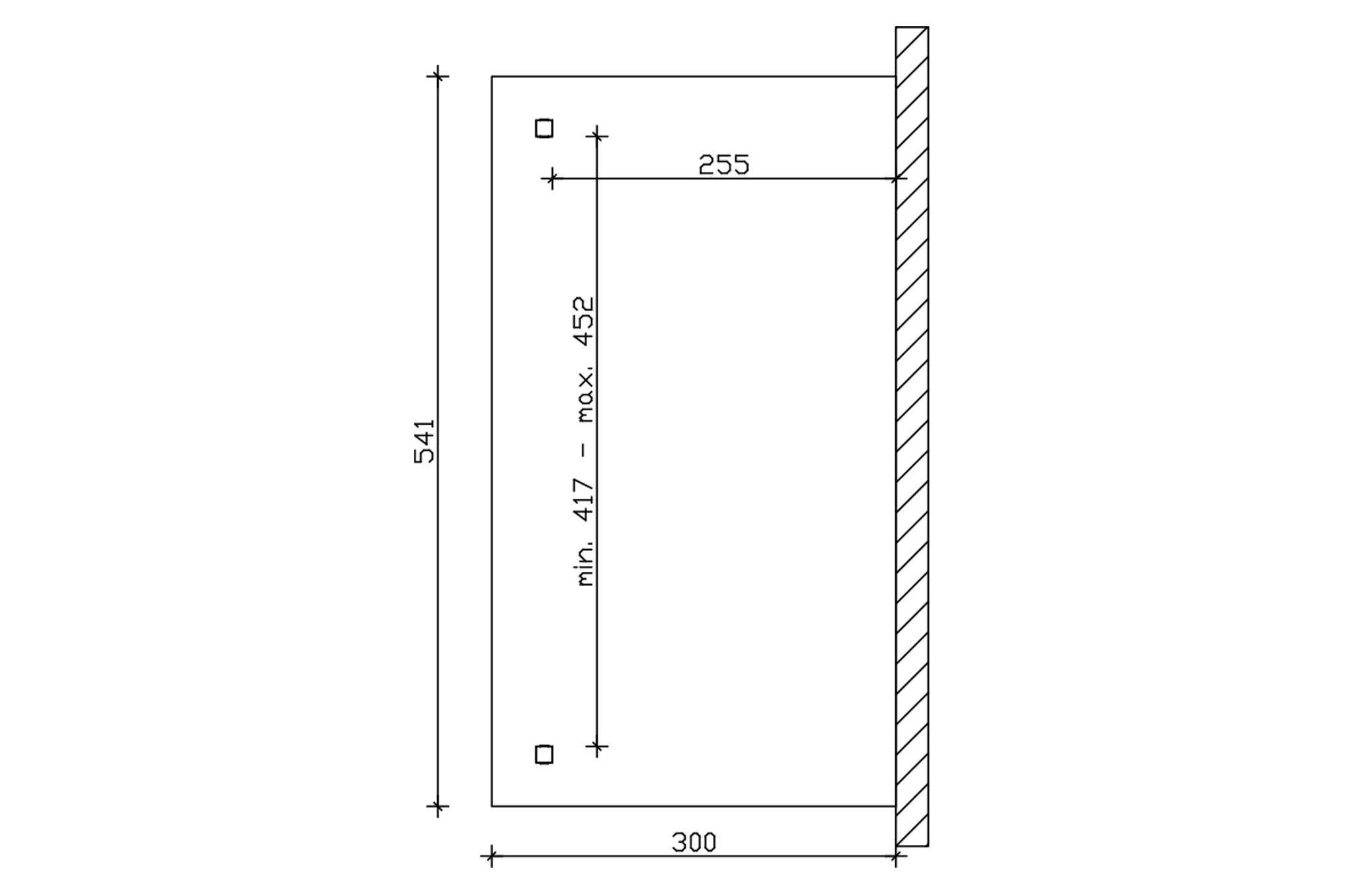 Grafik (Grundriss): Terrassenüberdachung Ravenna 541x300 cm