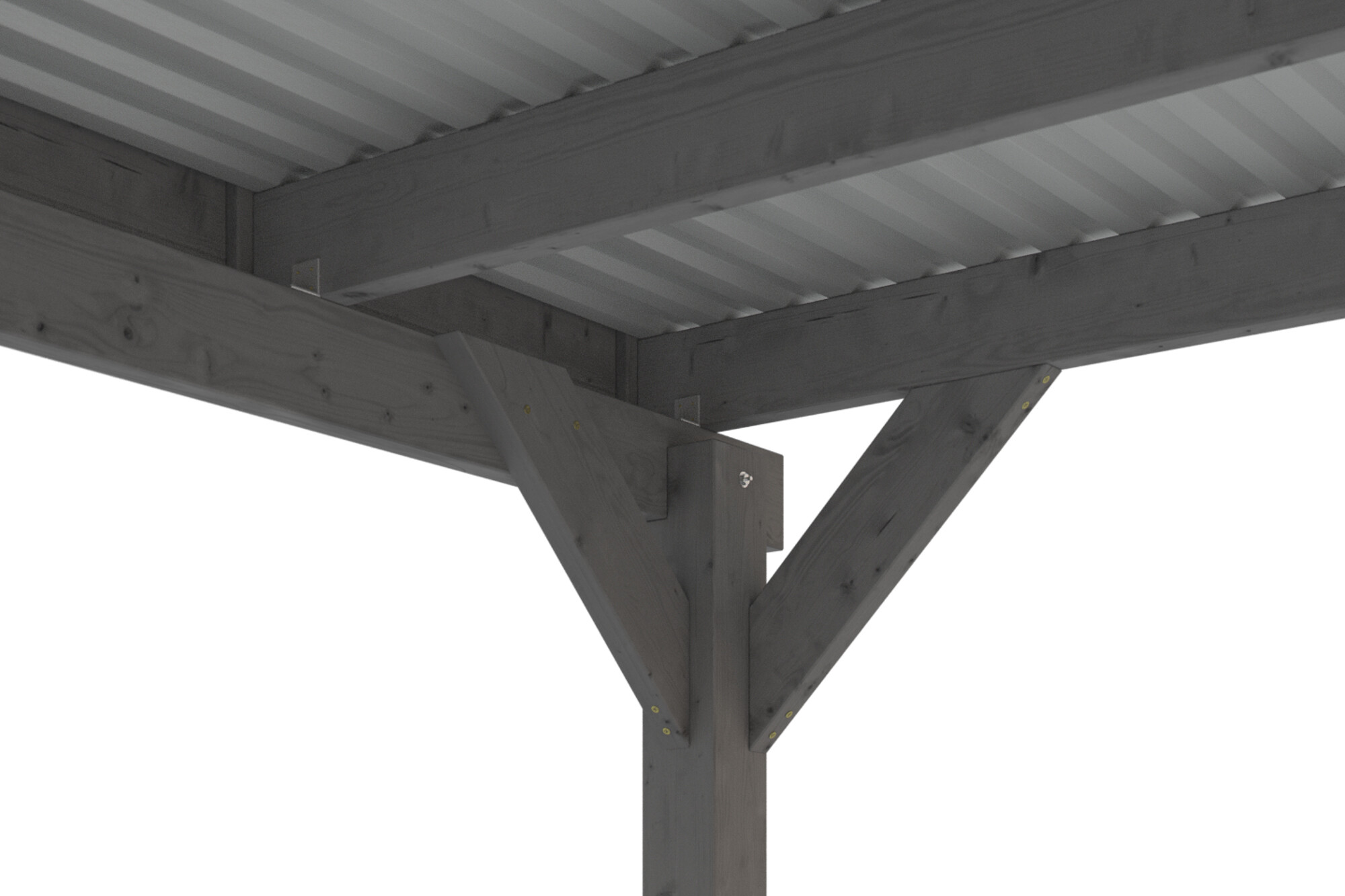 Carport Friesland Set 2 314 x 708 cm, met bergruimte, gelakt in leigrijs, met Aluminium dakplaten