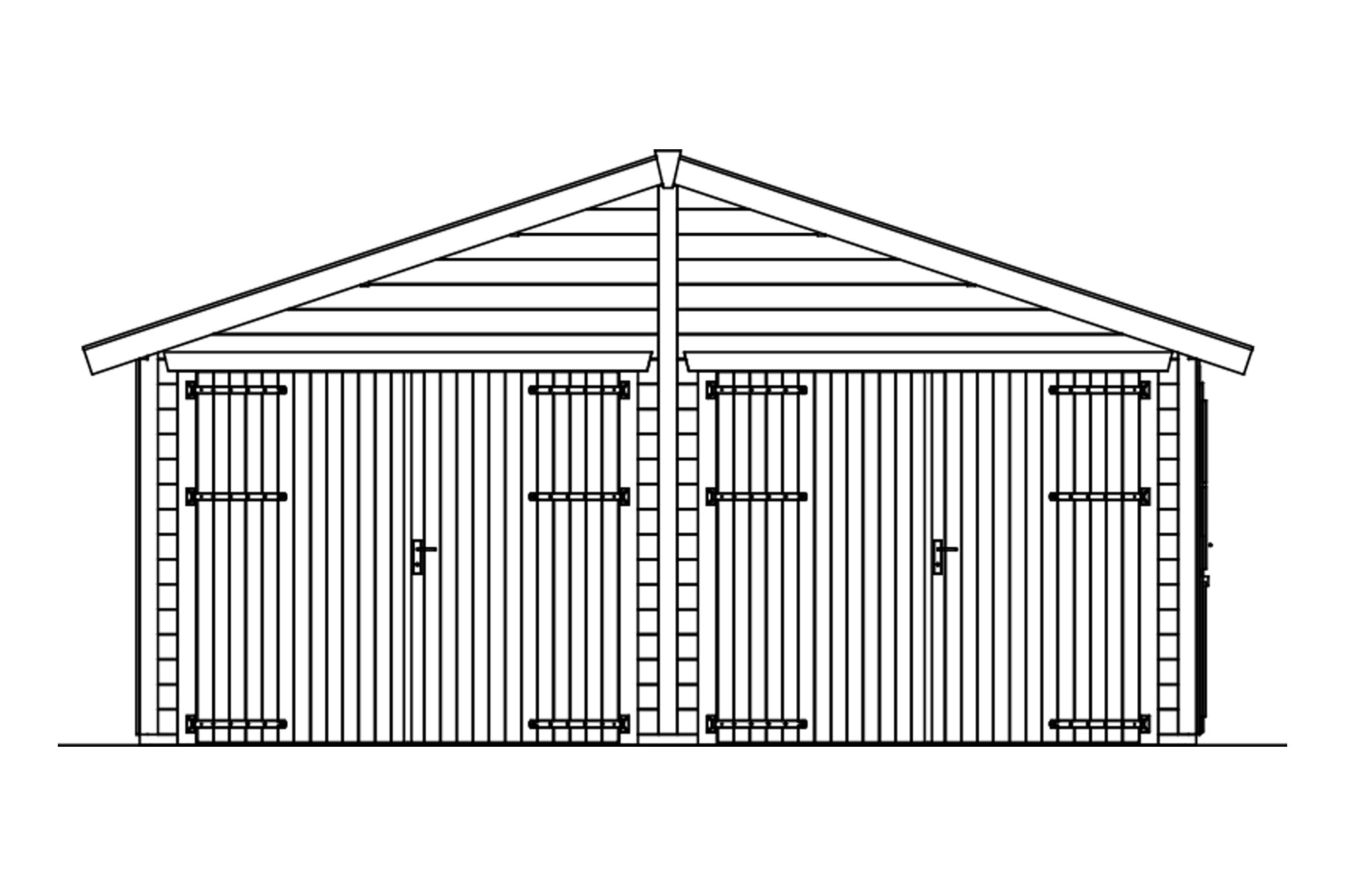 Holzgarage Varberg 3, 570 x 525 cm, natur