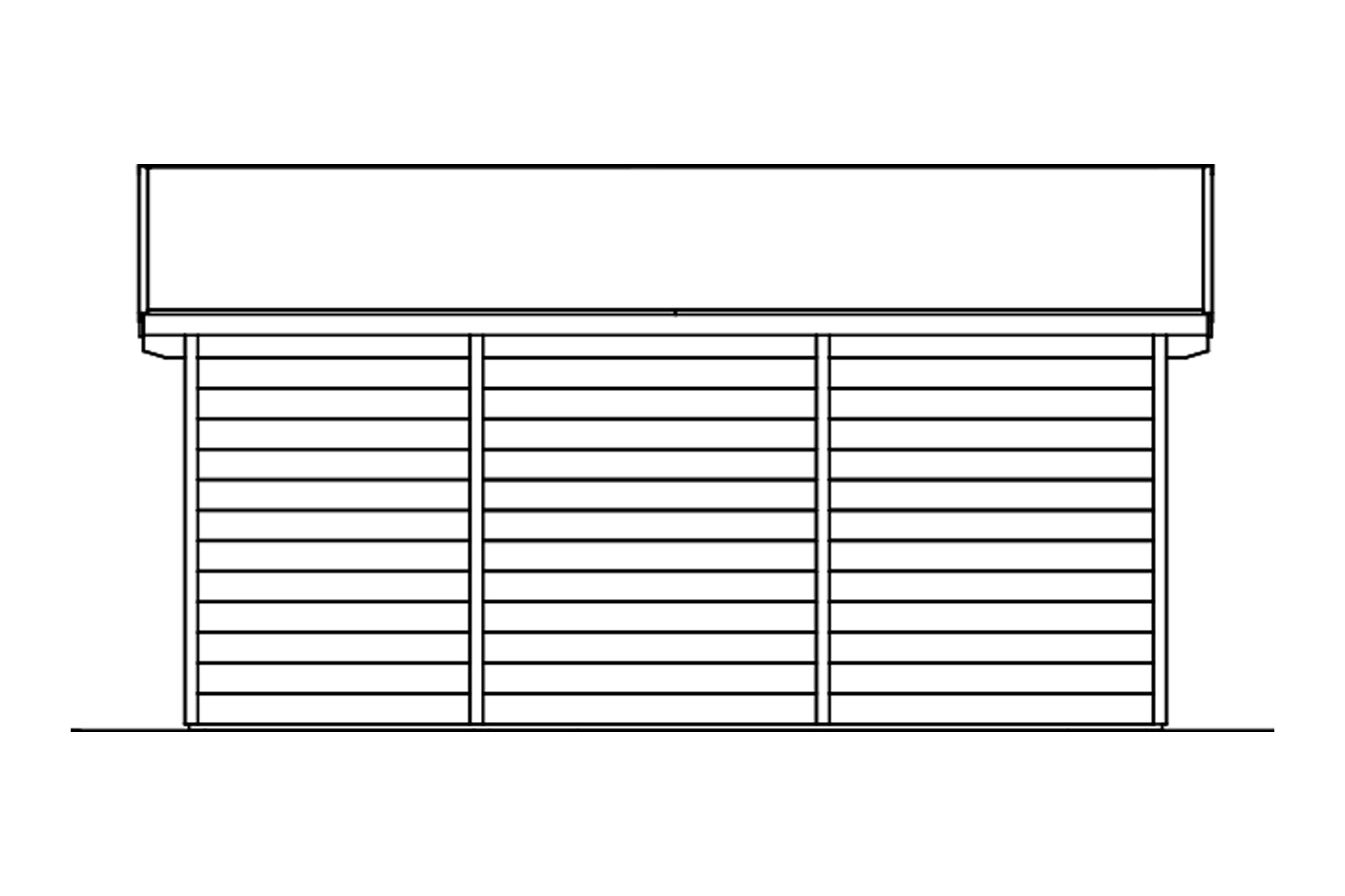 Abri de bûches KNUT 430x250cm, avec remise, non traité
