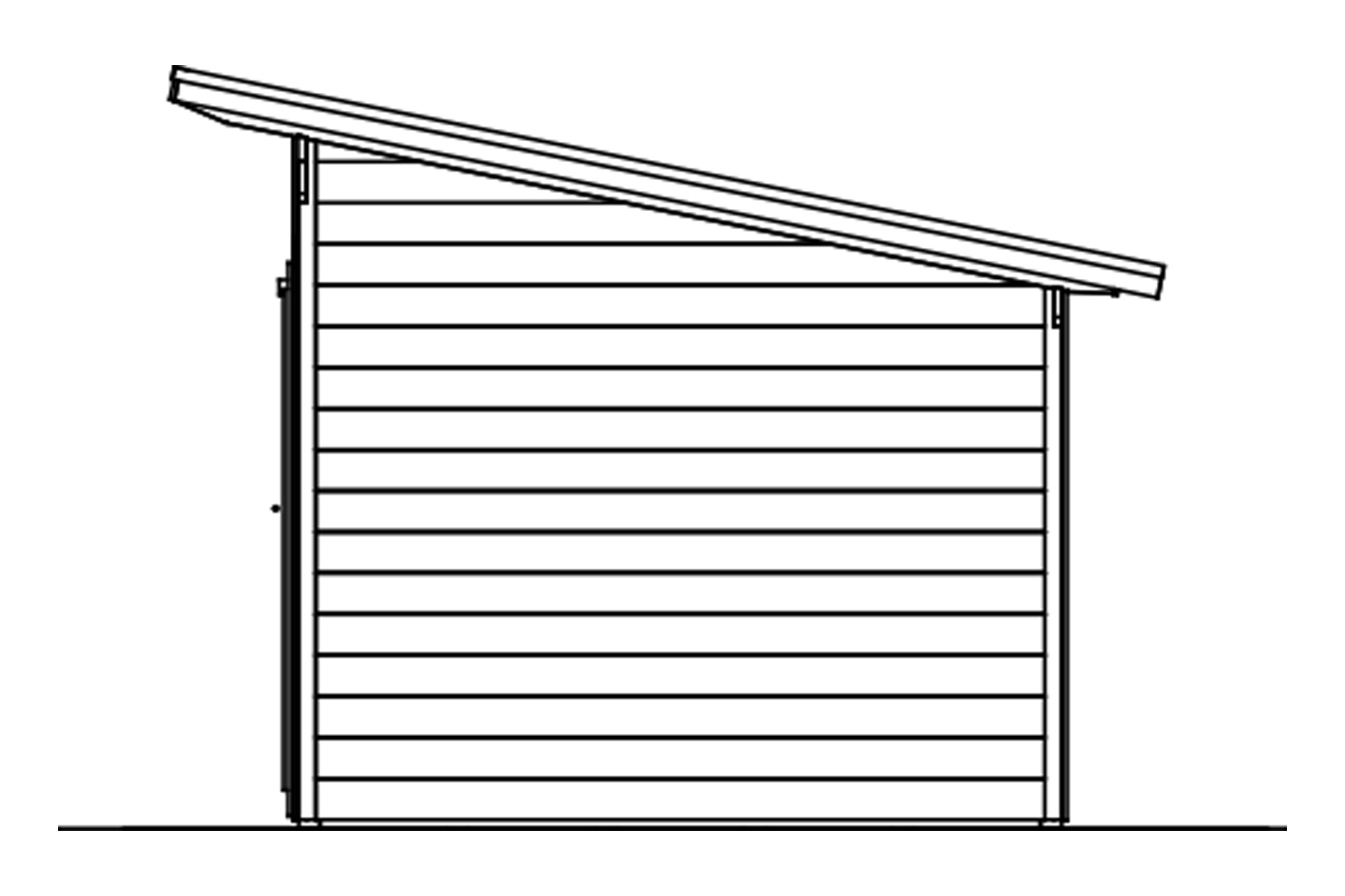 Abri de bûches KNUT 430x250cm, avec remise, non traité