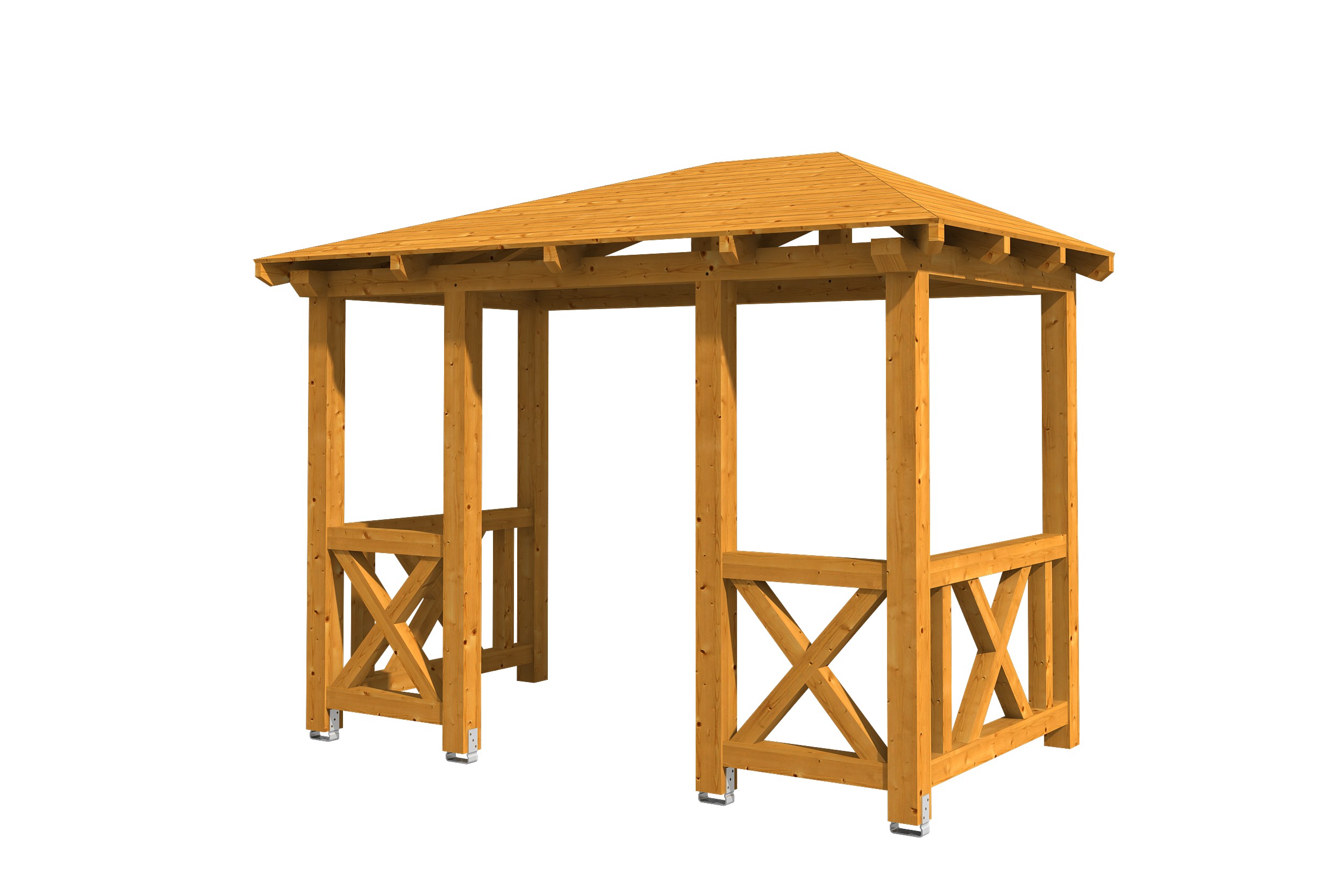 Vordach Wismar Typ 7, 351 x 187 cm, eiche hell