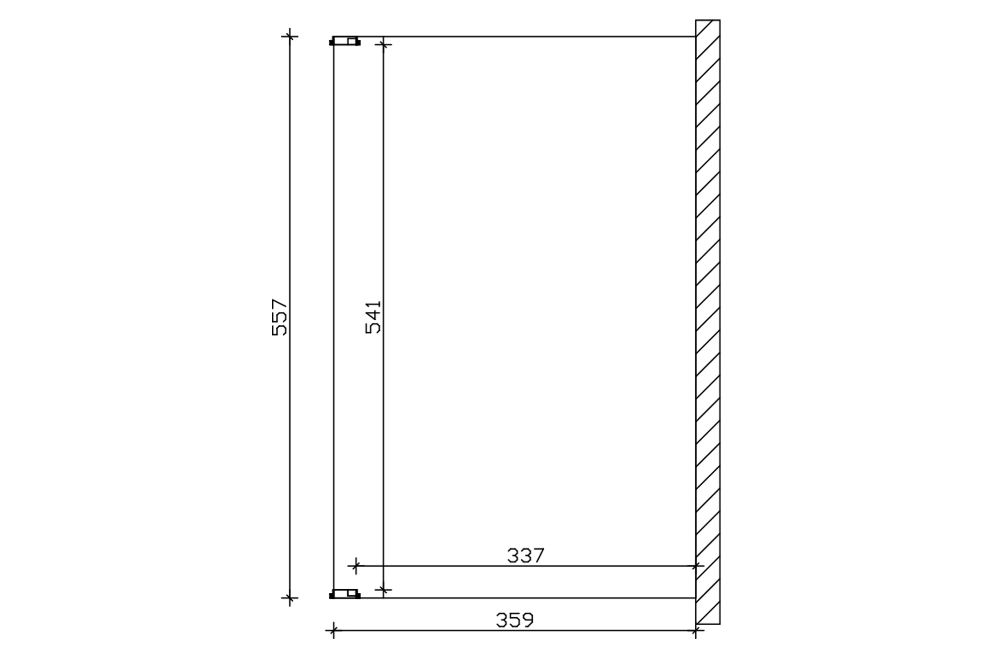Grafik (Grundriss): Terrassenüberdachung Novara 557x359 cm