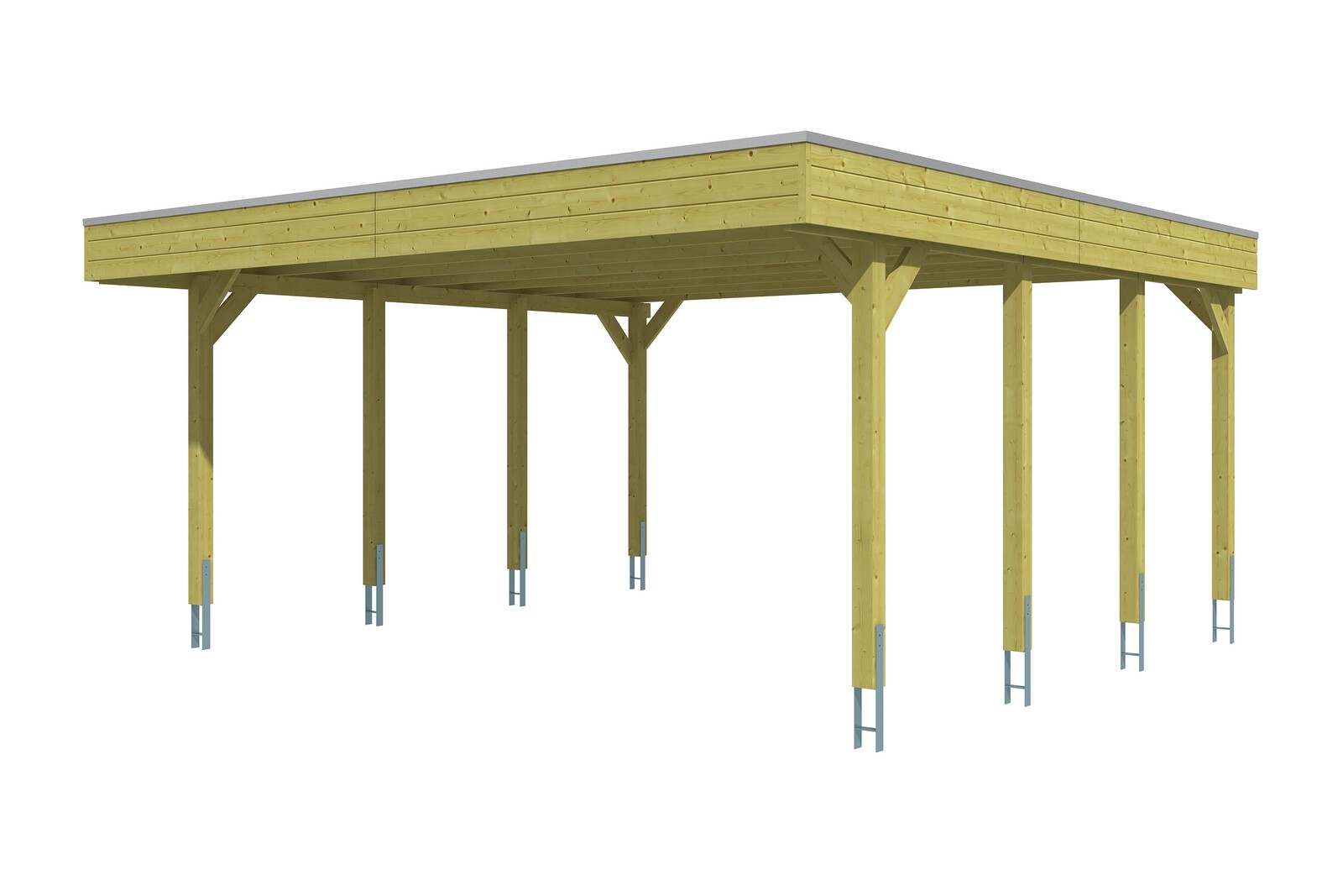 Carport Friesland 557 x 555 cm mit Aluminiumdach