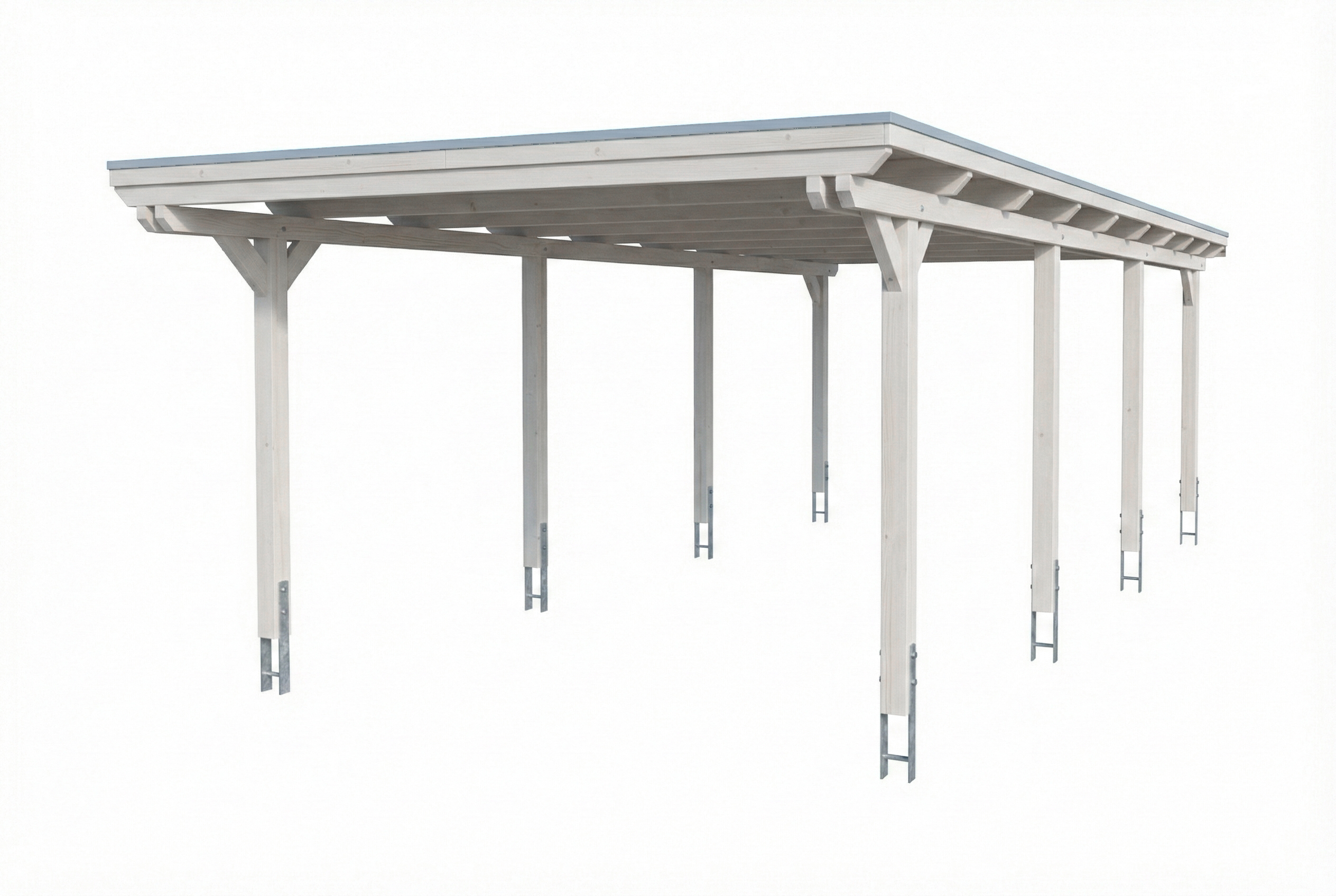 Carport Emsland 402 x 846 cm, stalen dakplaten met anticondensvlies, wit