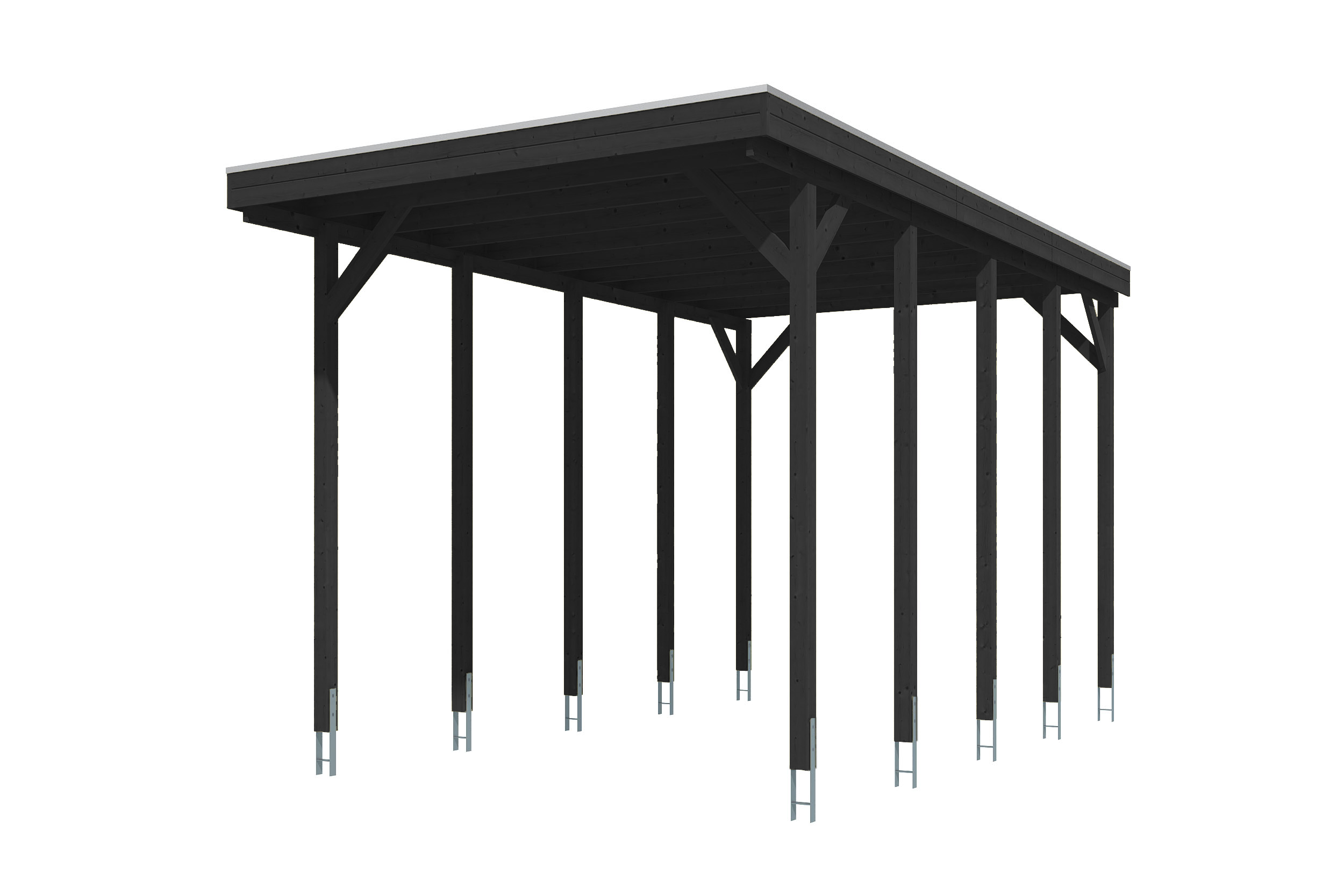 Friesland carport 402 x 708 cm, met dakplaten, antraciet