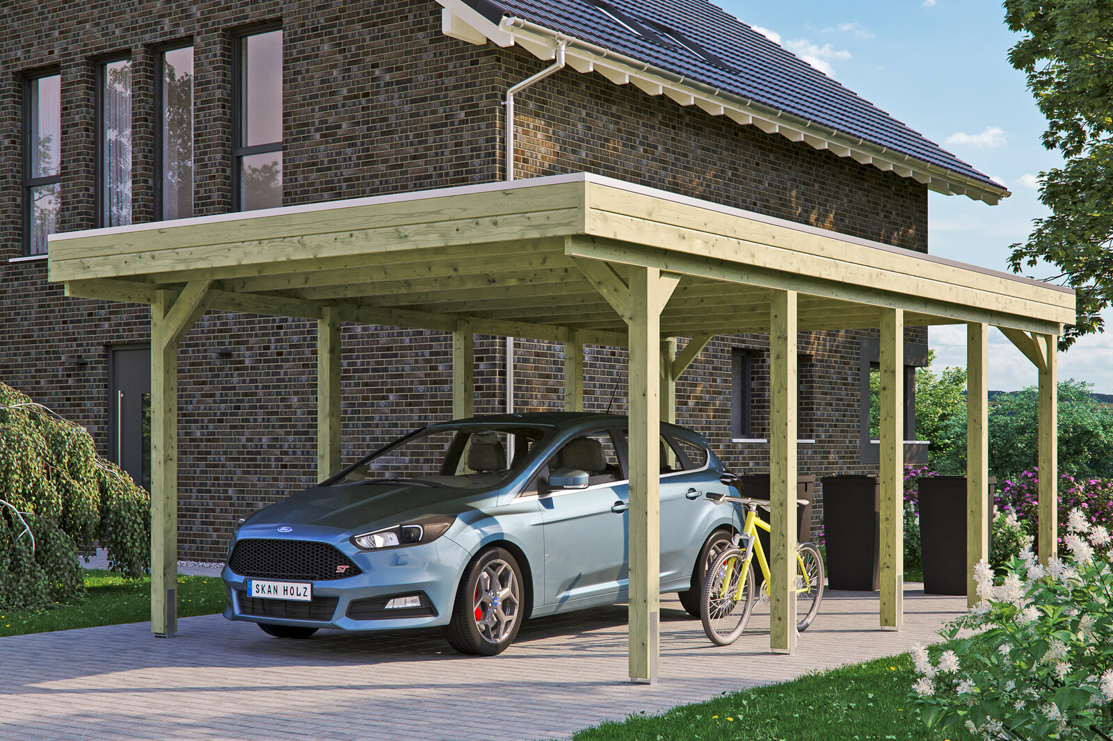 Carport Friesland 397 x 708 cm mit EPDM-Dach