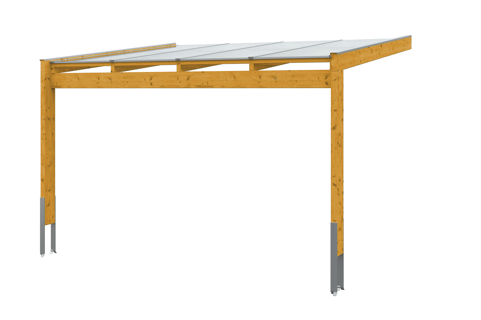 Produktbild: Terrassenüberdachung Novara, Breite 450x359 cm, farblich behandelt farblich behandelt in eiche hell