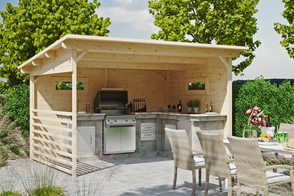 Garden kitchen Vimmerby, 370 x 250 cm, untreated