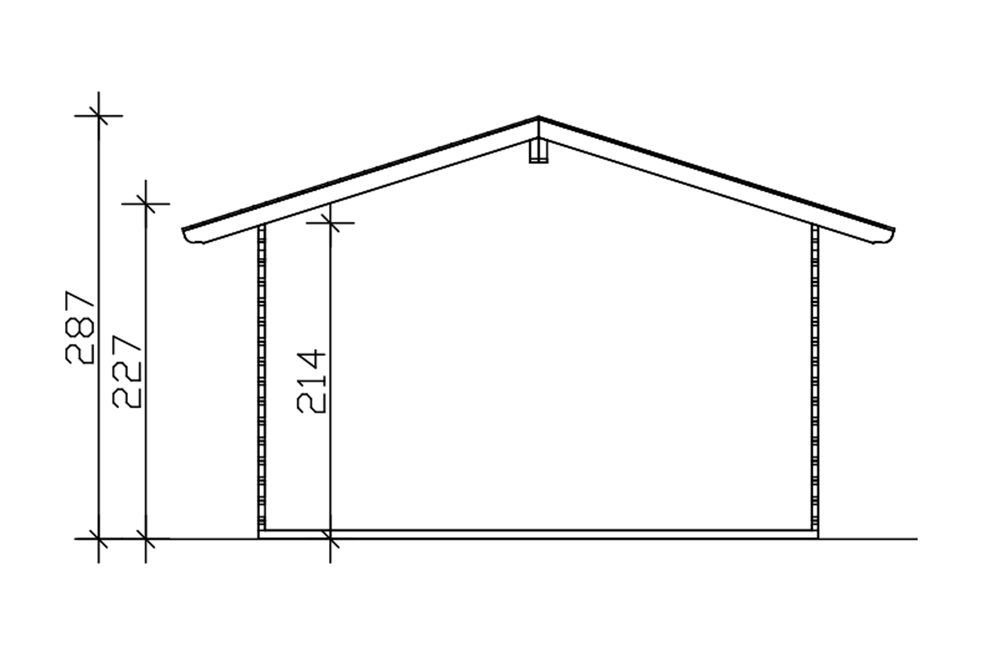 Abri de jardin DAVOS 1, 380x300cm, 45mm, non traité
