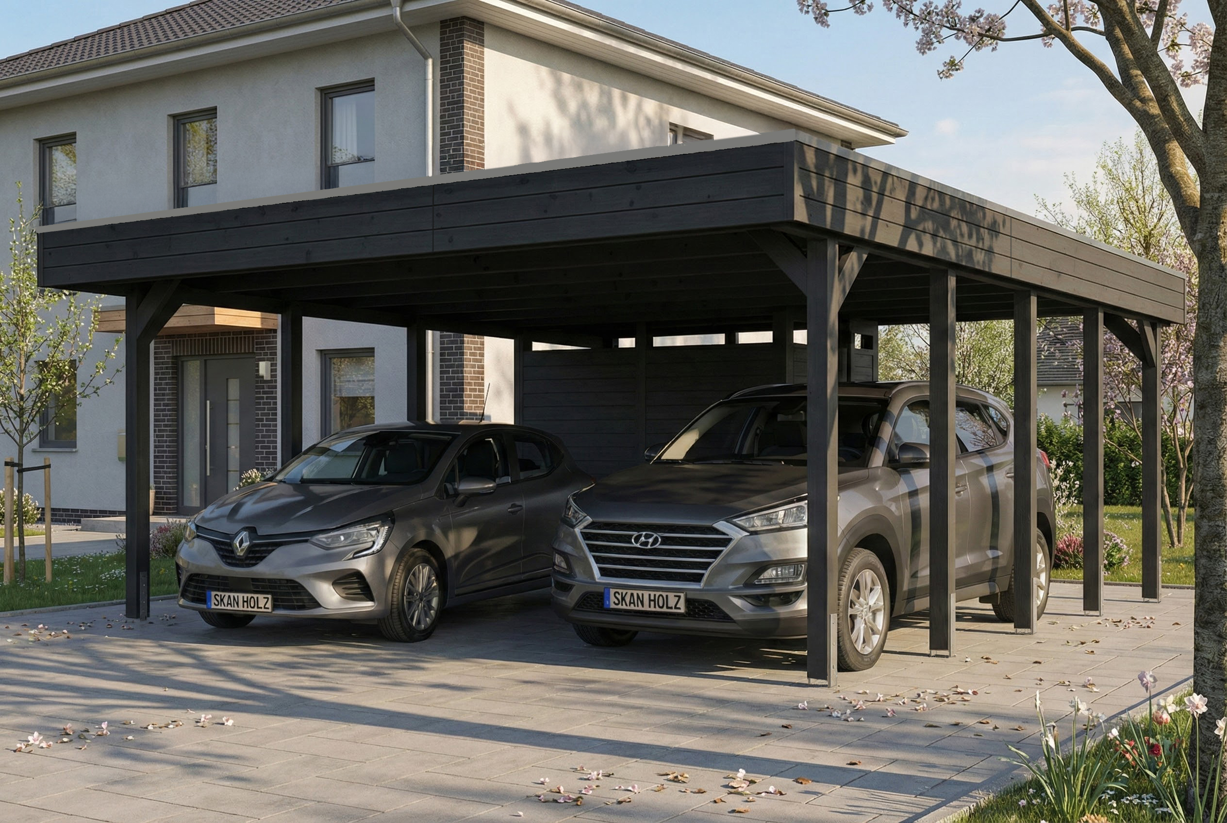 Carport Friesland Set D, 546 x 708 cm, mit Abstellraum, anthrazit