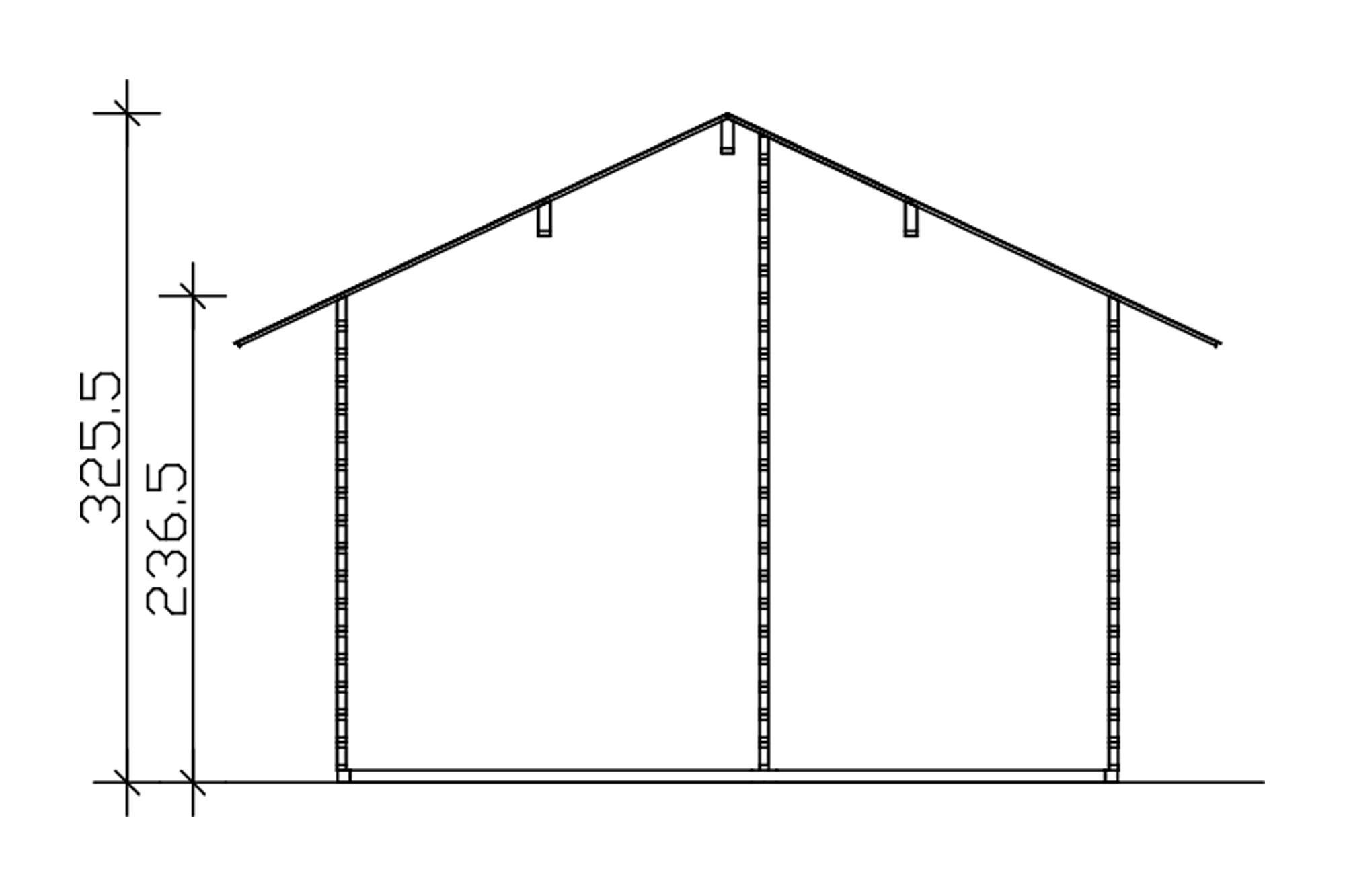 Abri de jardin ESBJERG 1, 380x520cm, 45mm, non traité