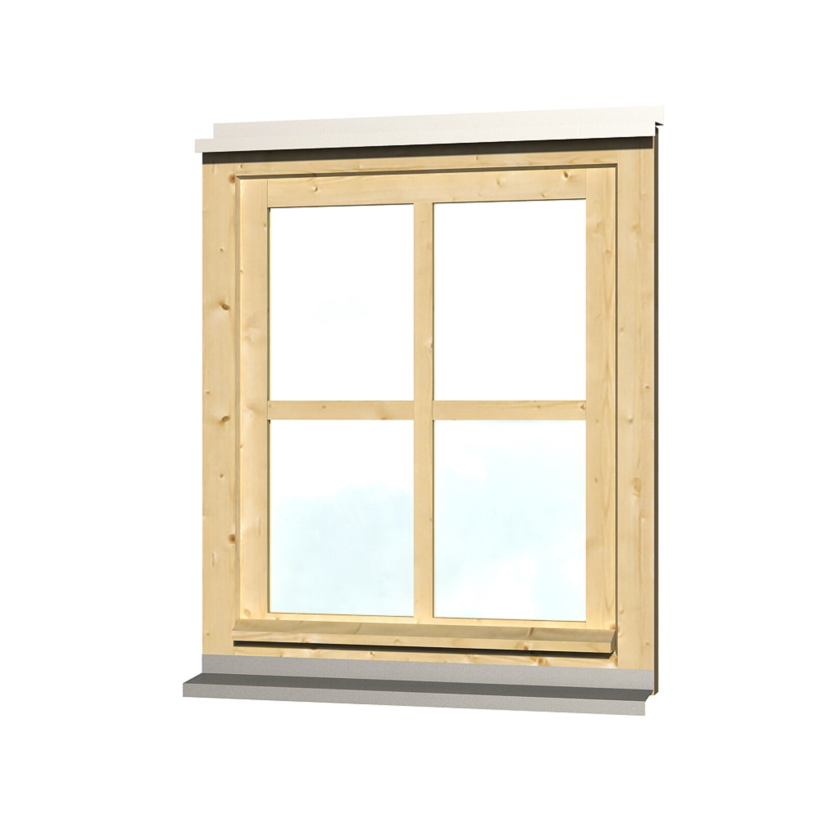 Single window for Carports 69,1 x 82,1 cm, untreated