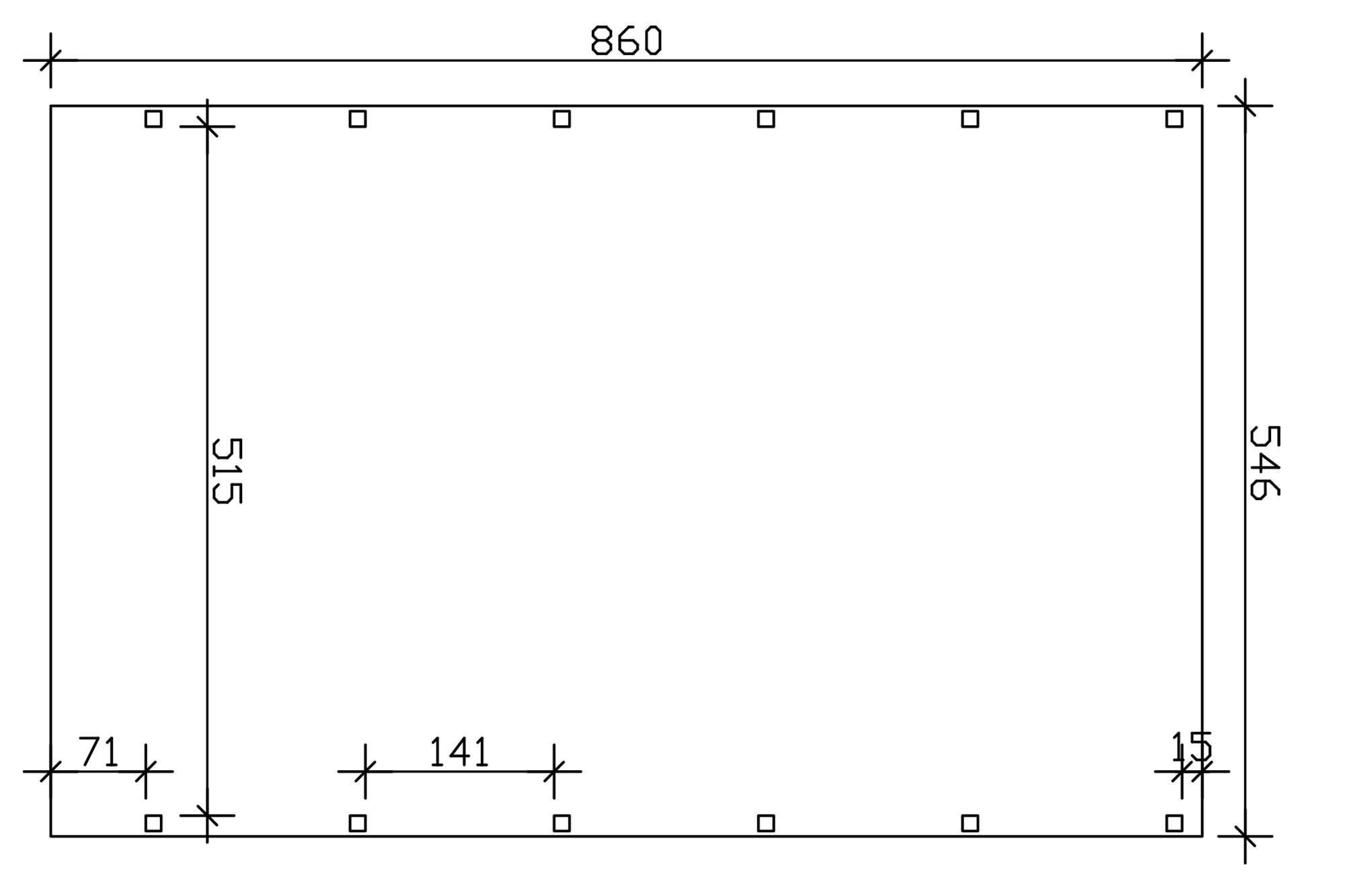 Friesland carport 546 x 860 cm, with steel roof panels, anthracite