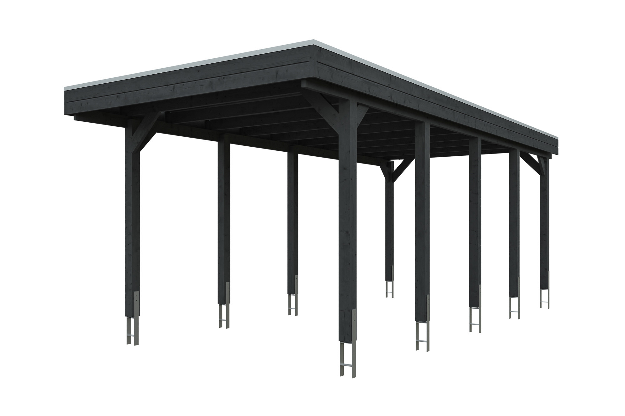 Carport Friesland 320 x 708 cm, met dakplaten, antraciet