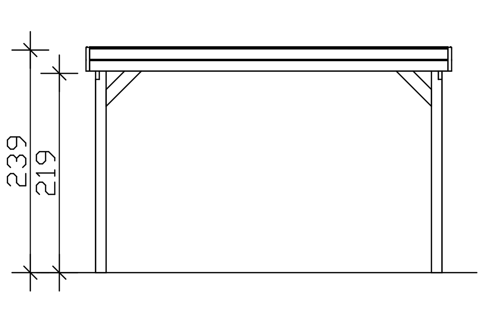 Carport Friesland 402 x 708 cm, avec panneaux de toit en acier, noyer