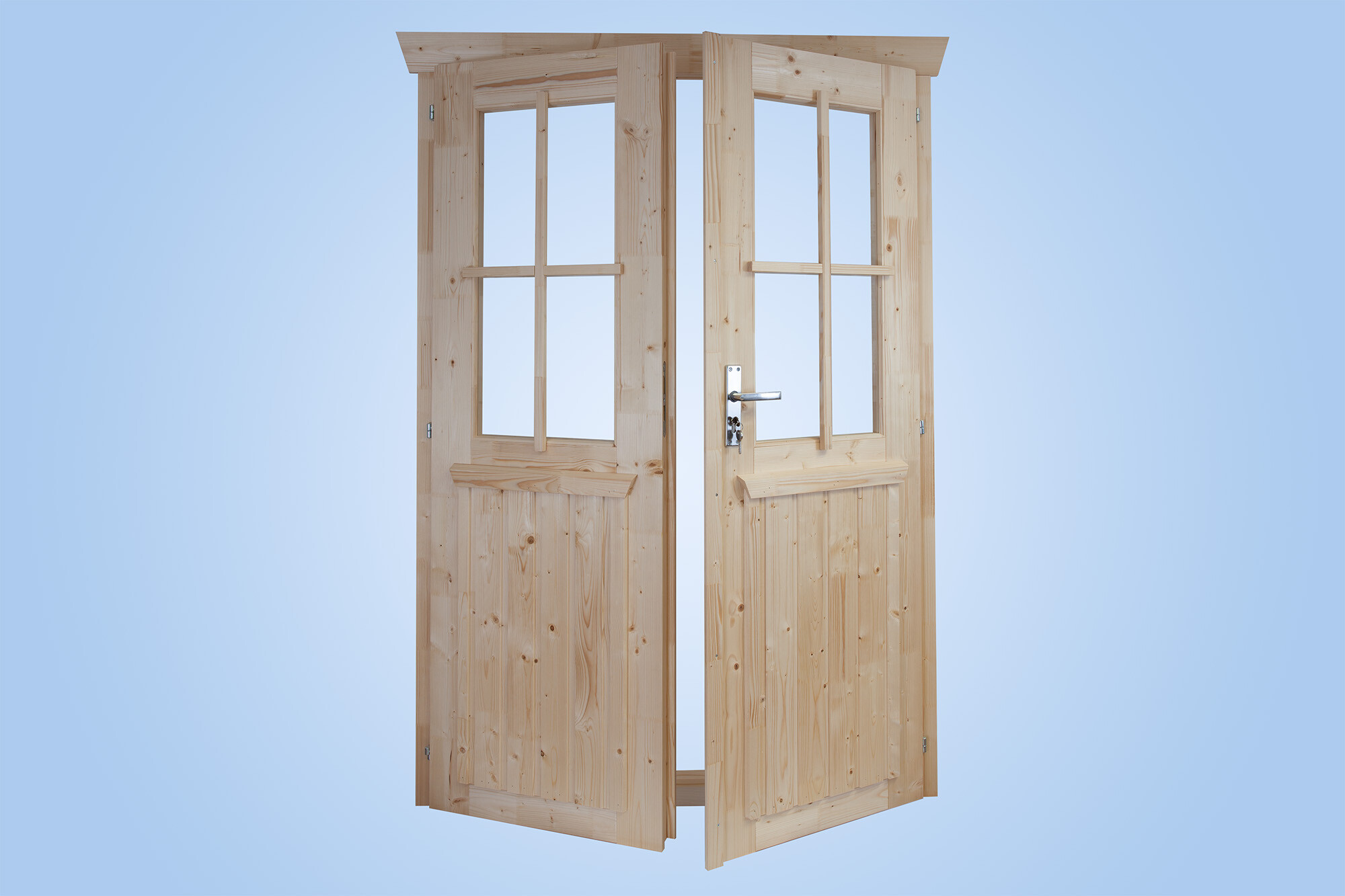 Doppeltür BxH 117,5 x 179,5 cm, halbverglast für 28 mm Häuser