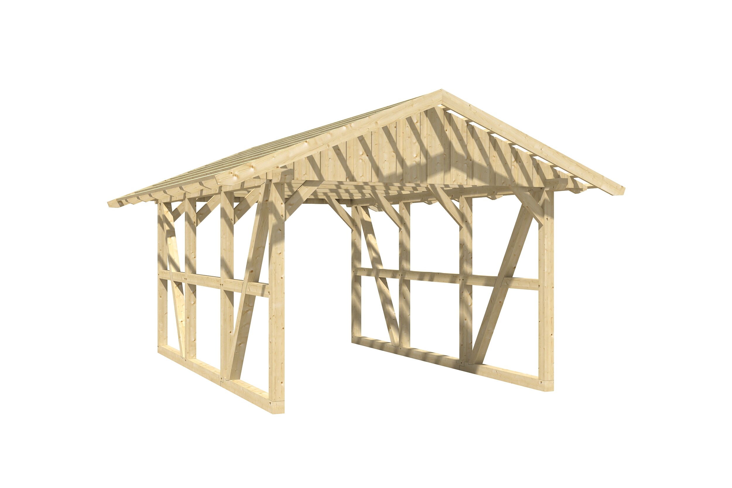 Carport SCHWARZWALD 434x600cm avec lattis, KVH-bois d'épinette, non traité