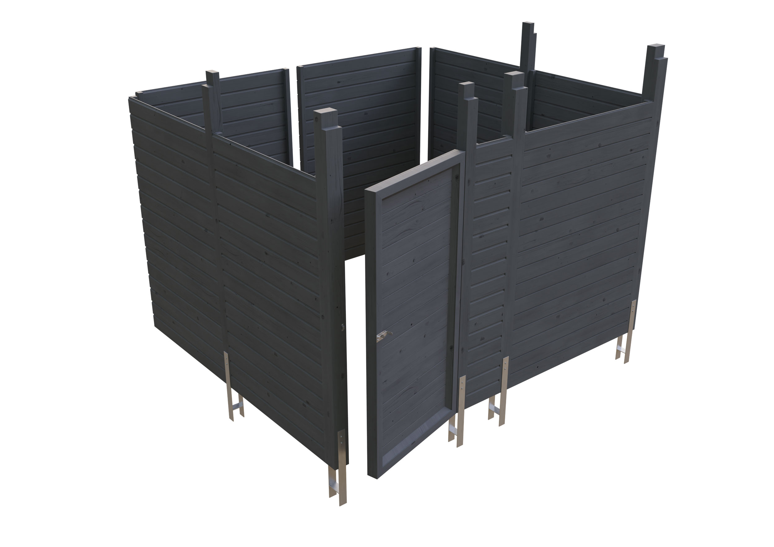 Abstellraum C8, 275x317cm, Profilschalung,  schiefergrau