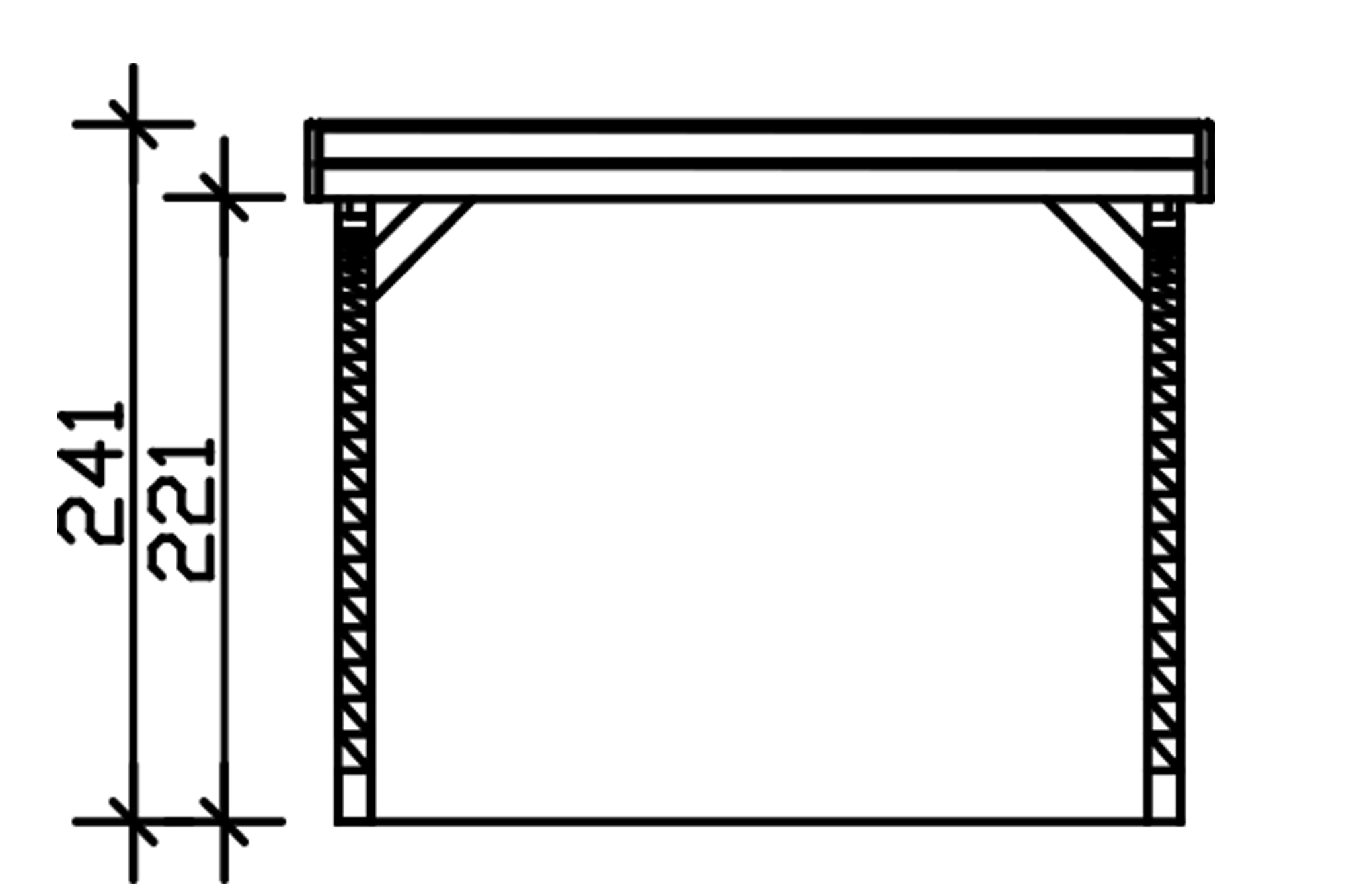 Carport Friesland Set F, 320 x 555 cm, mit zwei Einfahrtsbögen, grün imprägniert