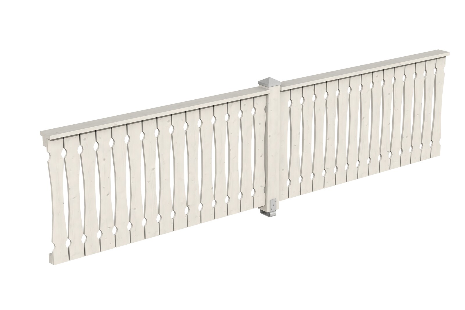Balustrade balcony siding 400 x 96 cm, spruce, colour pre-treated in white