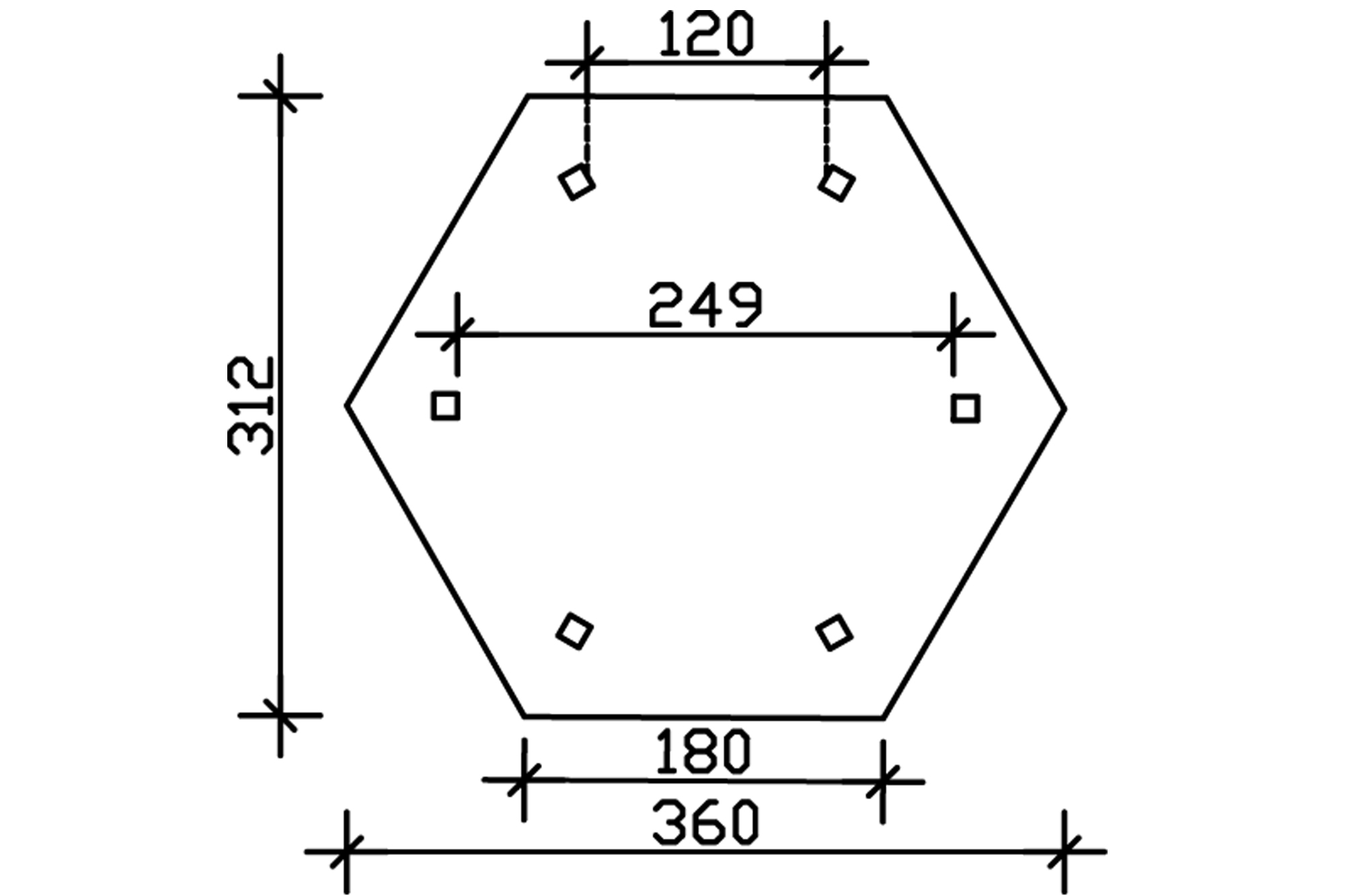Gloriette COLMAR 1 (ø 360cm) hexagonale, douglas, non traité